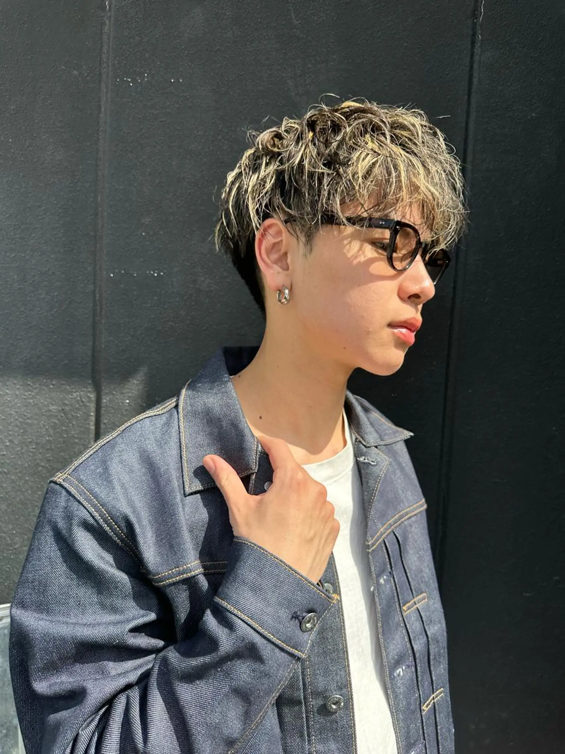 カラー パーマ メンズ 増渕 駿介のヘアスタイル