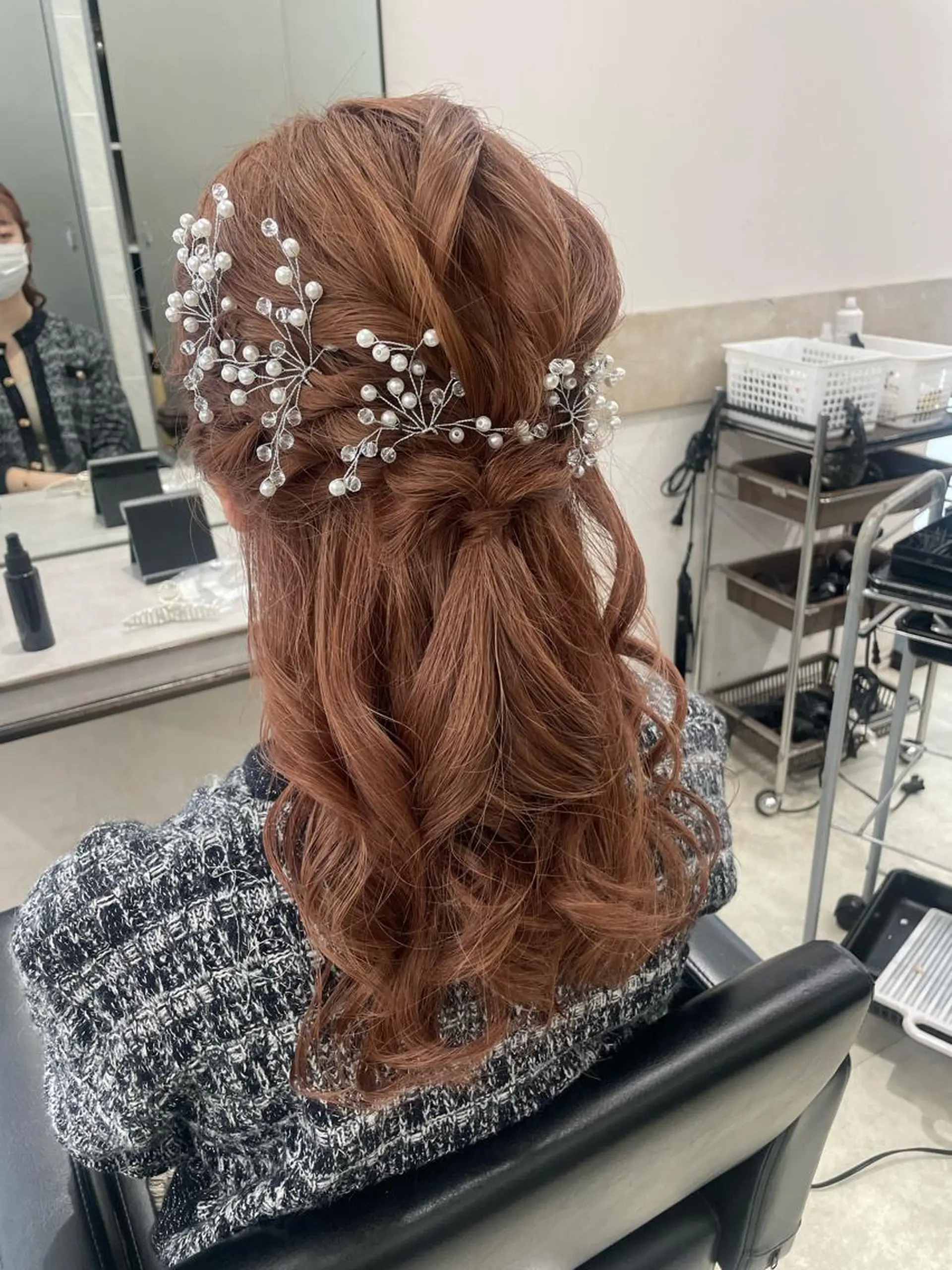 ヘアアレンジ ハーフアップ 透明感カラー✨艶髪 制作🌱山根あゆみのヘアスタイル