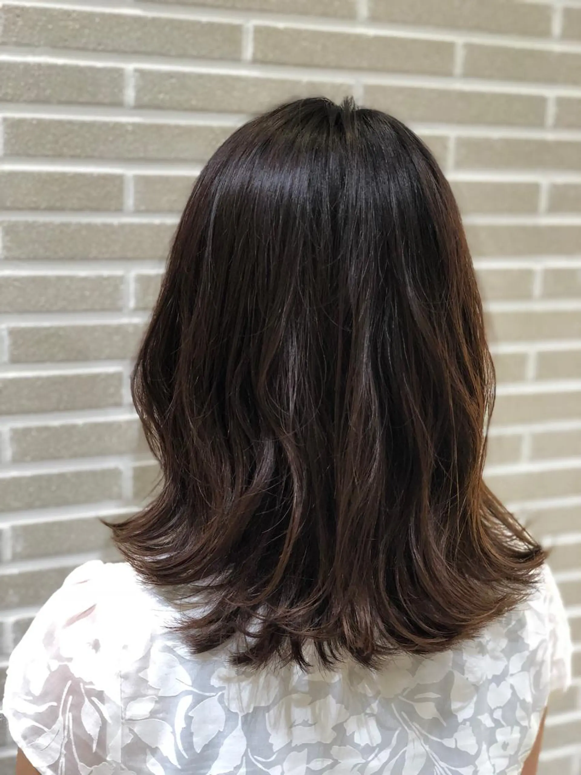 ミディアム カラー カット ヘアカラー トリートメント 山北 咲子のヘアスタイル