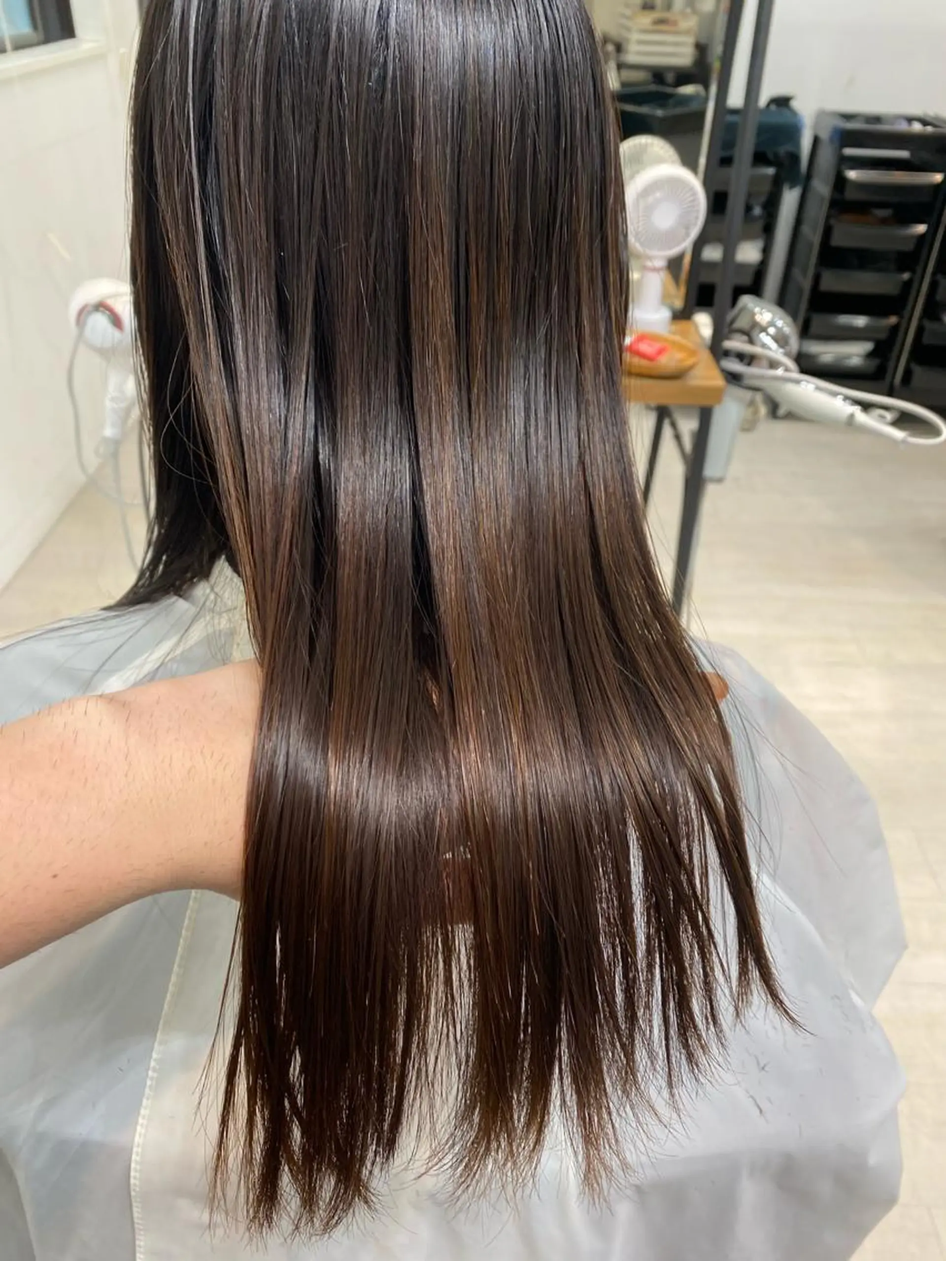 ロング 酸性ストレート カット 縮毛矯正 トリートメント a-o岡野　こやま しんぺいのヘアスタイル