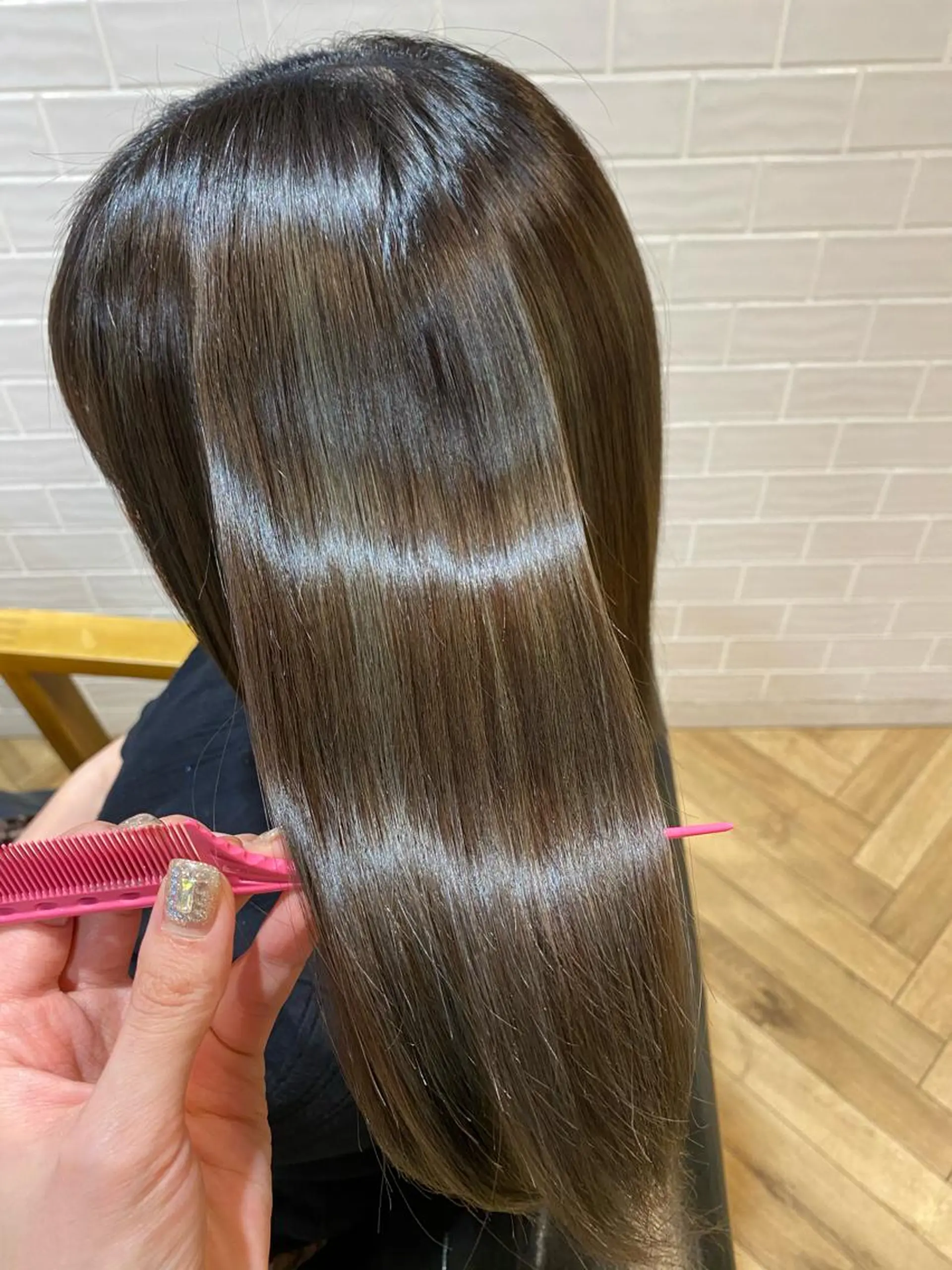 セミロング カラー 艶カラー/韓国顔周り 🎀mamiのヘアスタイル