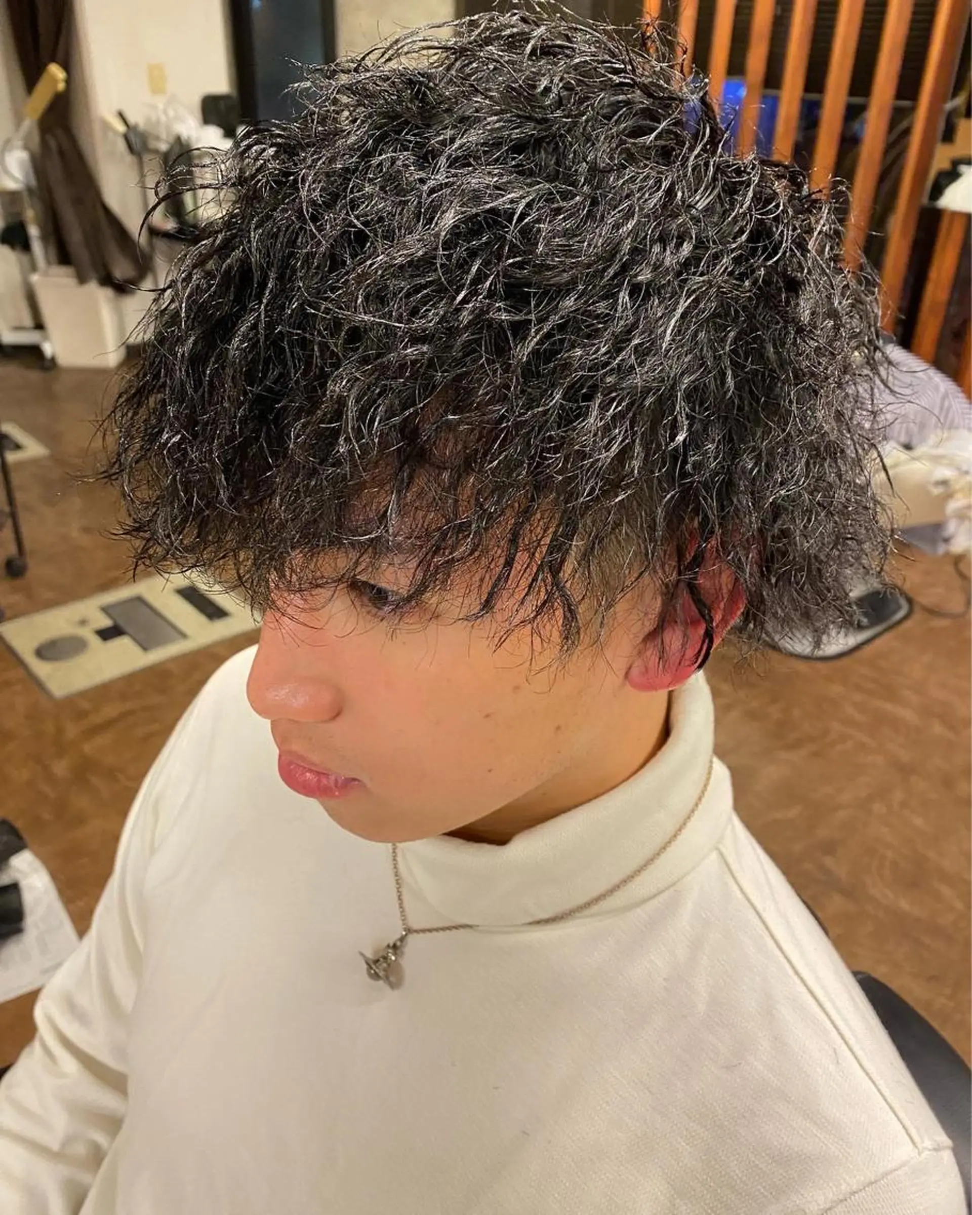 ミディアム パーマ dunhill 斉藤 大樹/メンズカットのヘアスタイル