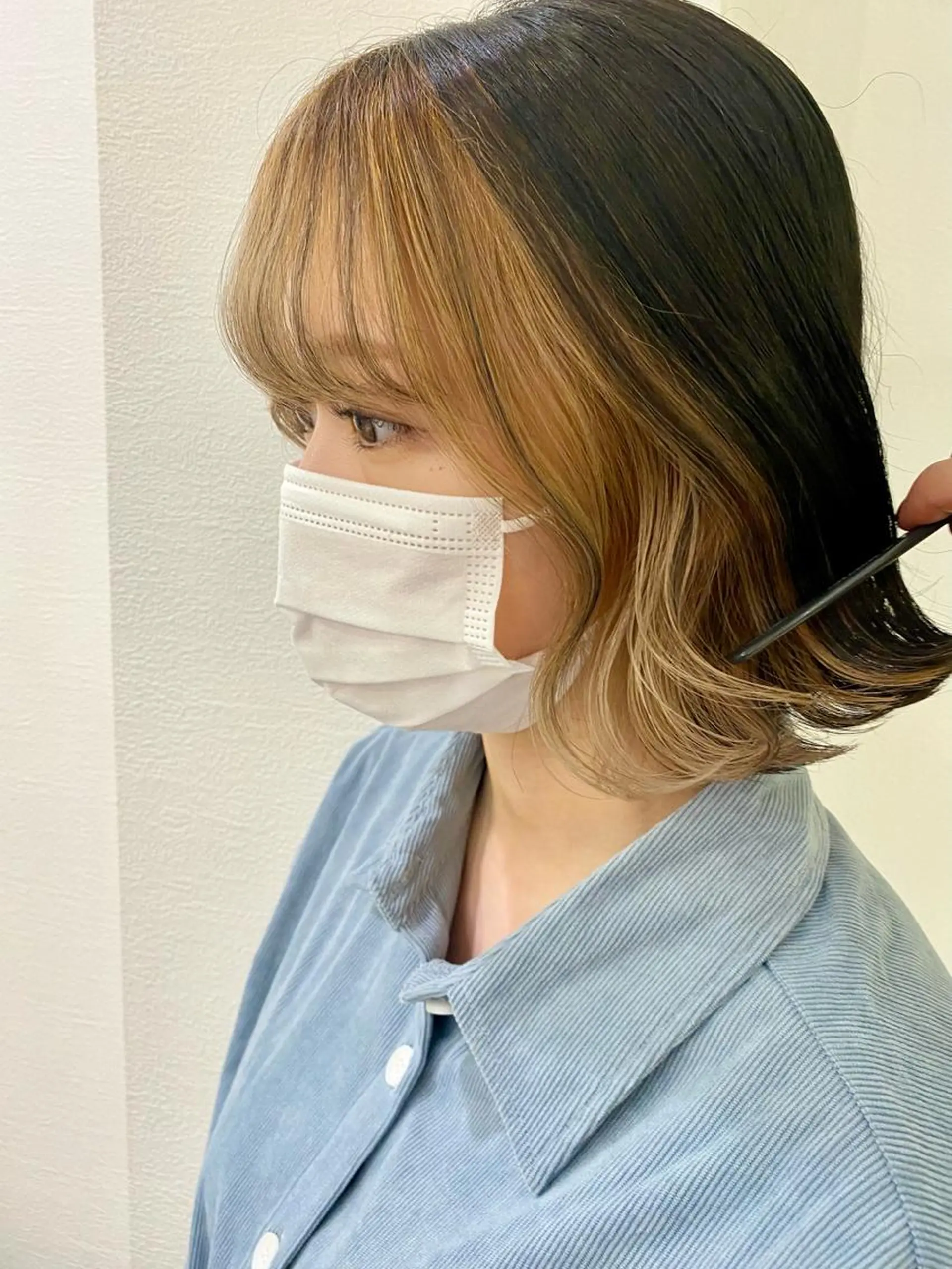 セミロング カラー ヘアカラー トリートメント 顔周り/ブリーチなし /縮毛矯正🫧伊勢のヘアスタイル