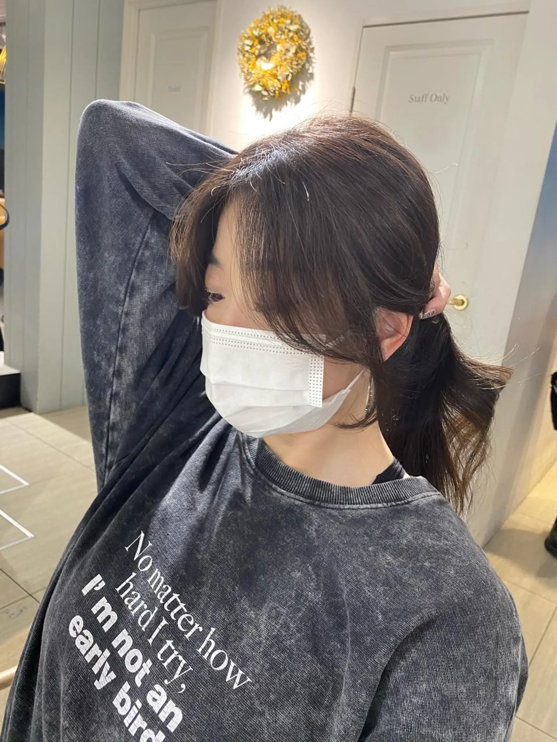 ロング カラー エギョモリ 髪質改善 ヨシンモリ 韓国風ヘア おくれ毛 カット ヘアセット 韓国風レイヤーカット 💎髪質改善"yuiのヘアスタイル