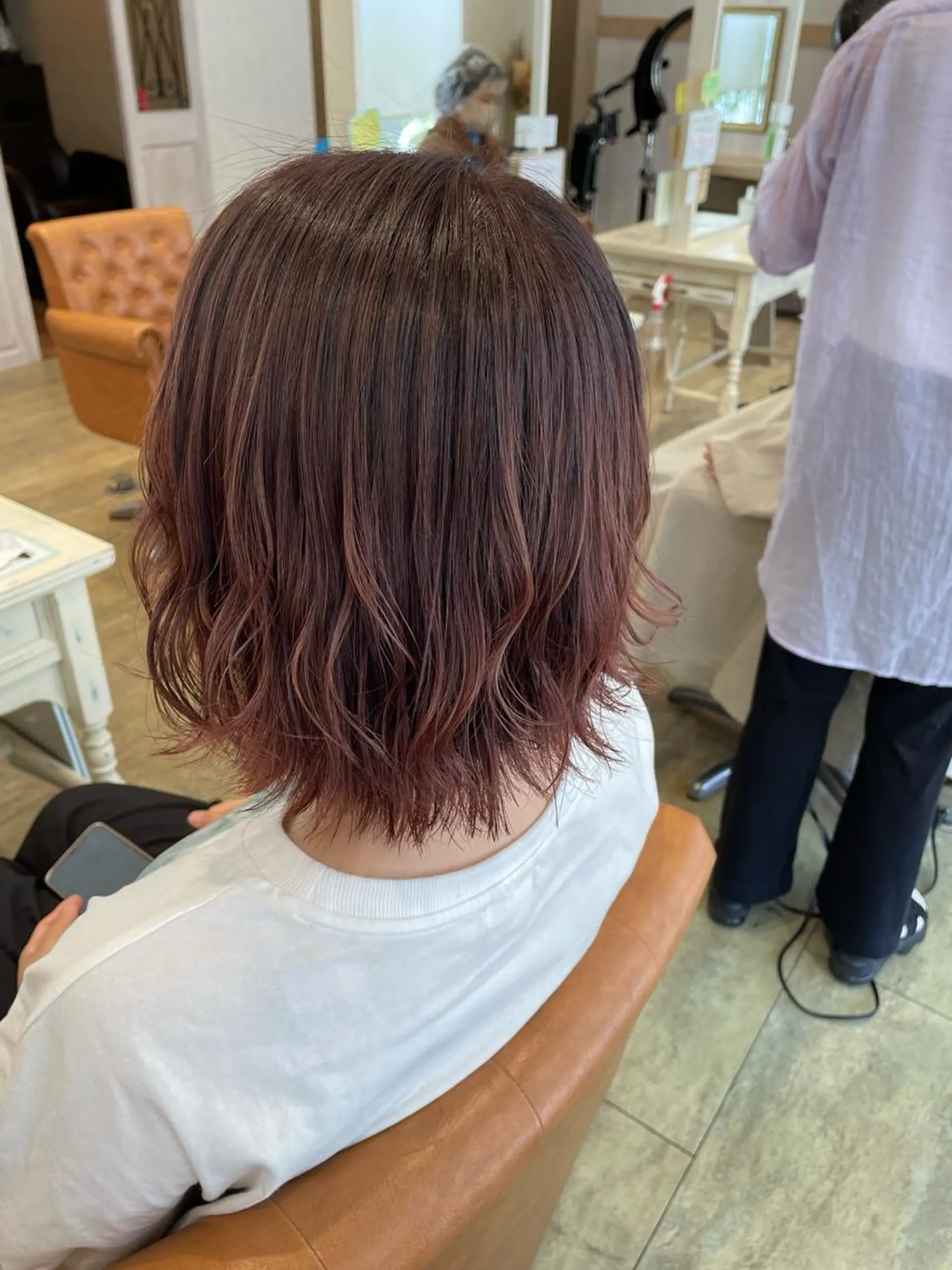 ミディアム カラー ヘアカラー 新地 咲綾のヘアスタイル