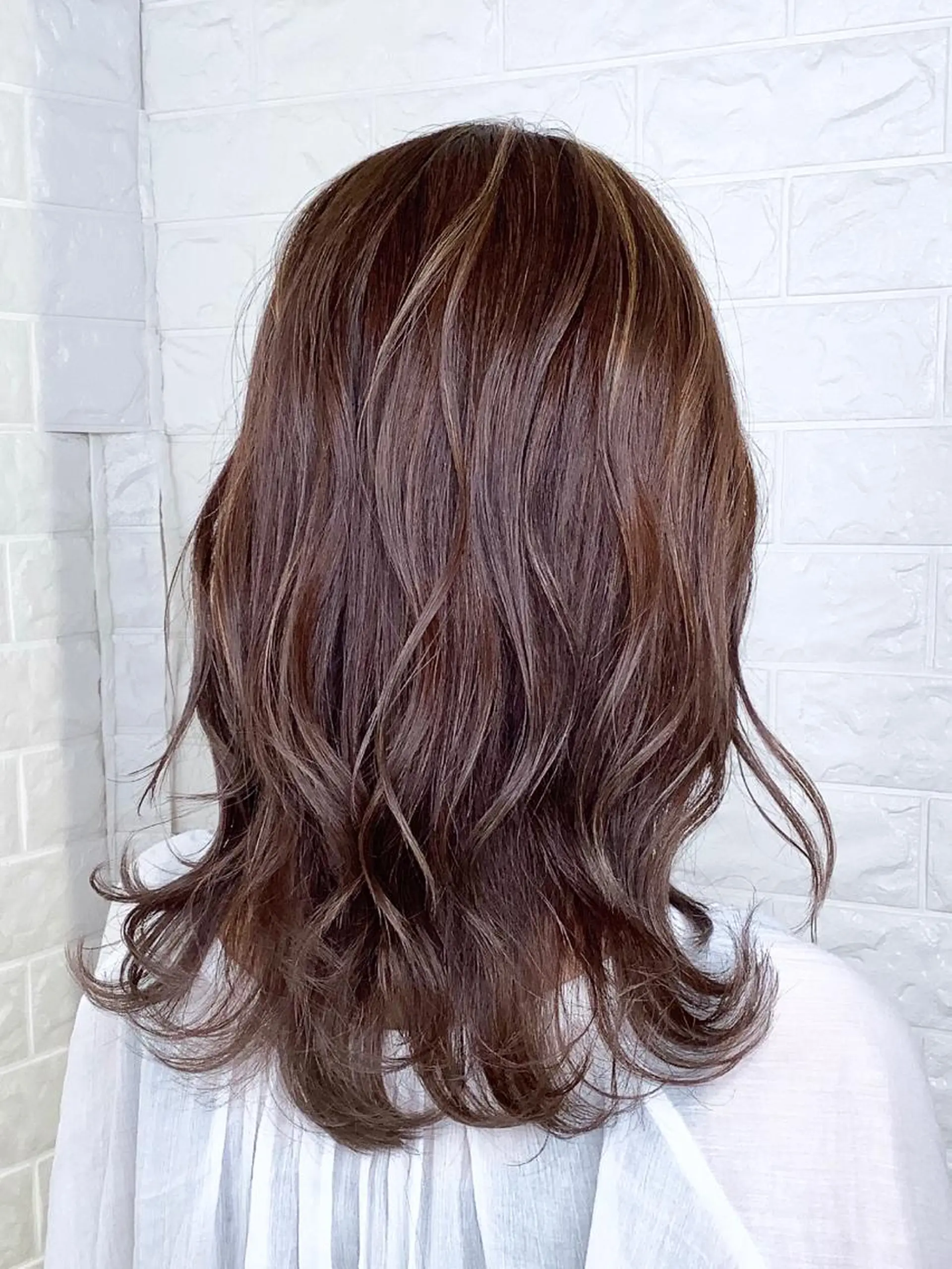 セミロング カラー エイジングケア特化 美容師✂️山崎竜二のヘアスタイル