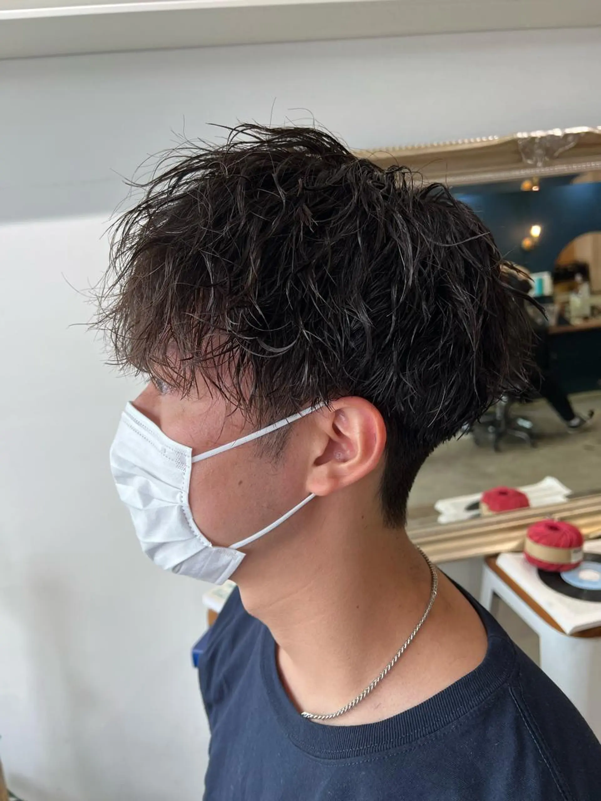 ミディアム パーマ メンズ マッシュ カット パーマ トリートメント ヘッドスパ ヘアセット 大宮/山口 竣也のヘアスタイル