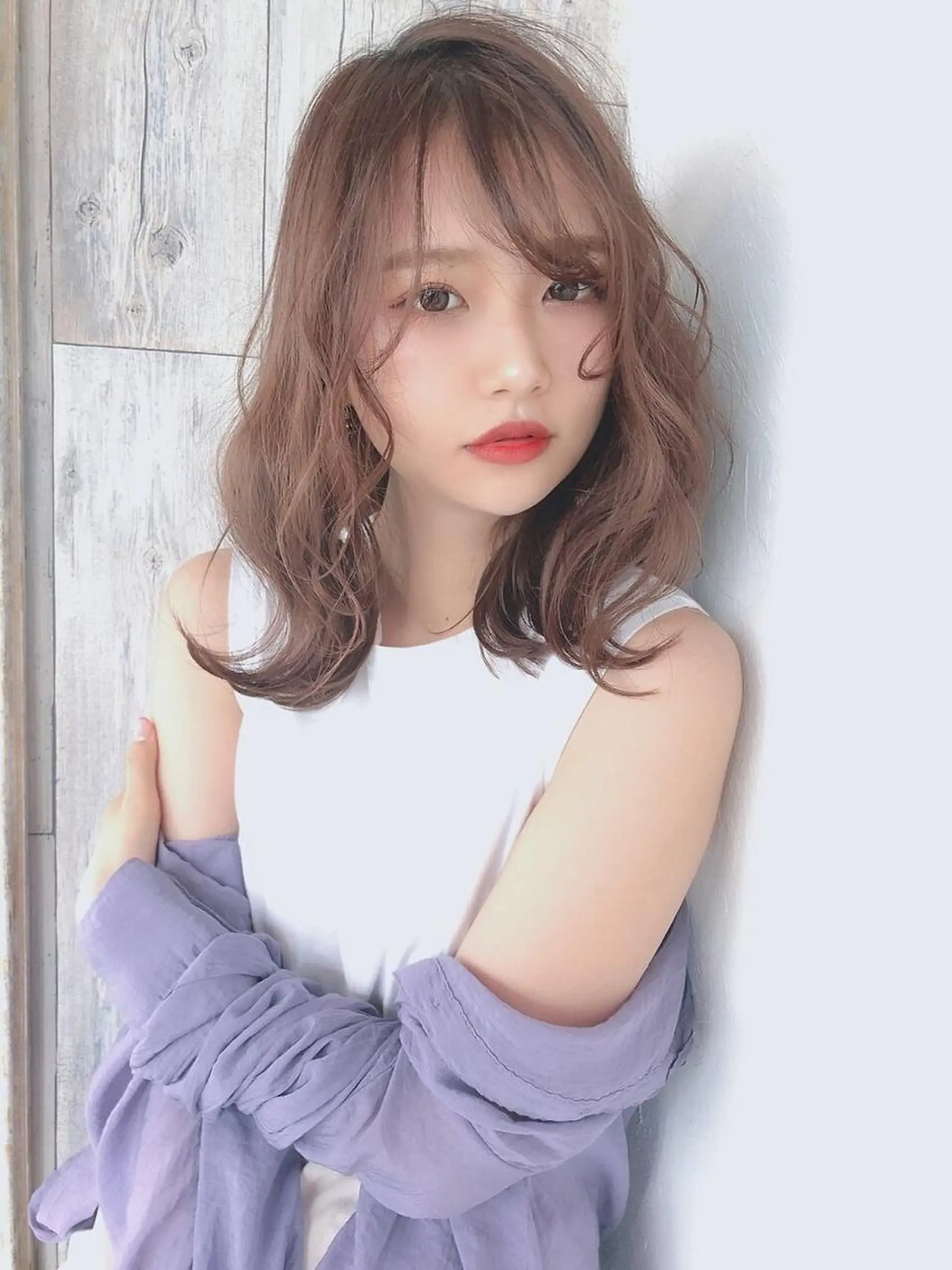 セミロング カラー パーマ ヘアアレンジ ⭐️ハイクオリティ カラー杉本雄志⭐️のヘアスタイル