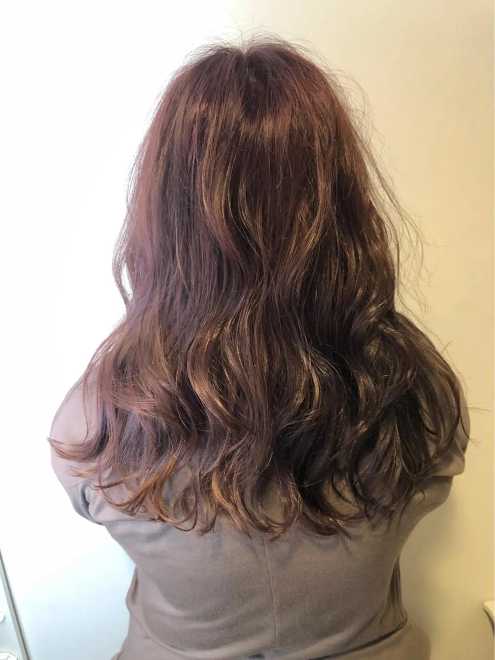 セミロング カラー ヘアアレンジ ラベンダーカラー ラベンダーピンク ピンクカラー カット ヘアカラー 永井 亜実のヘアスタイル