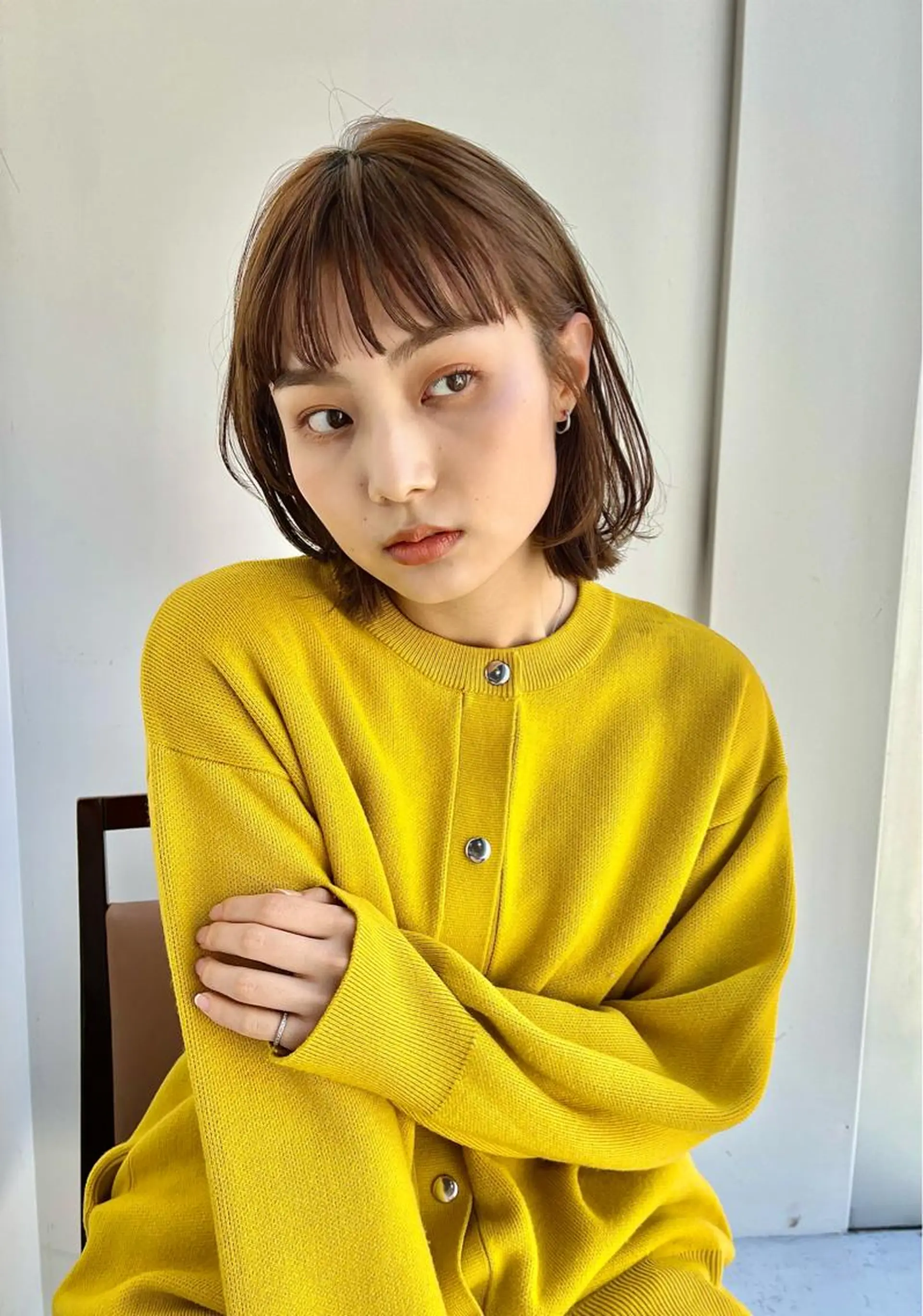 ショート ボブレイヤー ボブ レイヤーカット あやめ【顔まわり/レ イヤー/柔らかカラ】のヘアスタイル