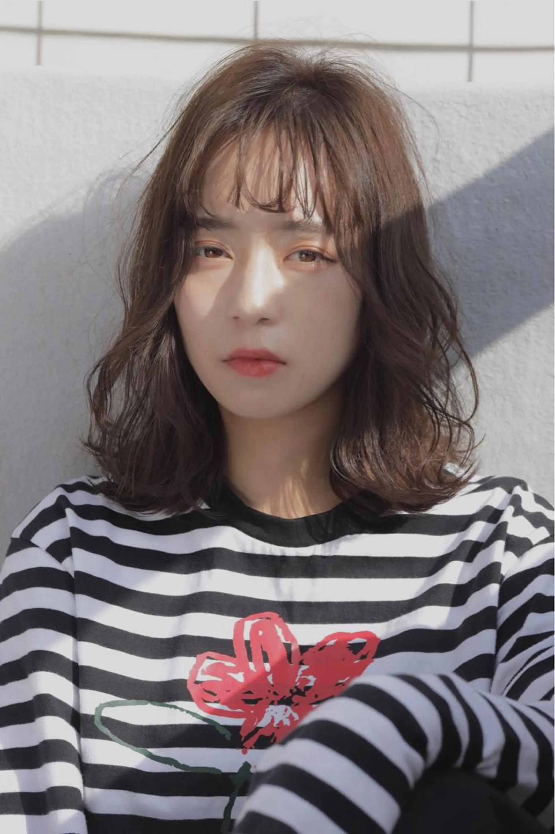 ミディアム カラー ベージュカラー カット ヘアカラー トリートメント 萌花　moeka /韓国/レイヤーのヘアスタイル