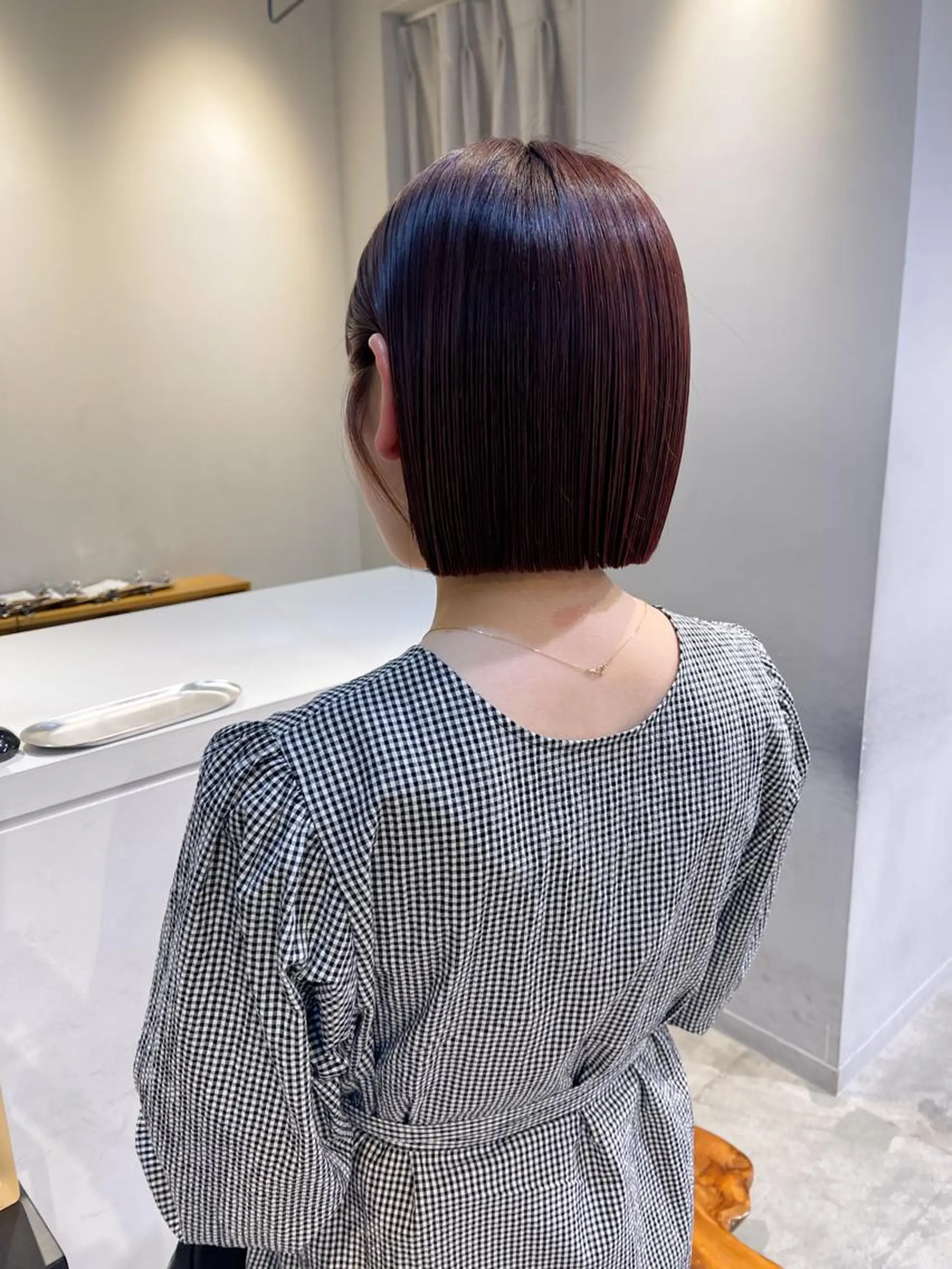 ミディアム ボブ カット ヘアカラー トリートメント 川本 裕🌿のヘアスタイル