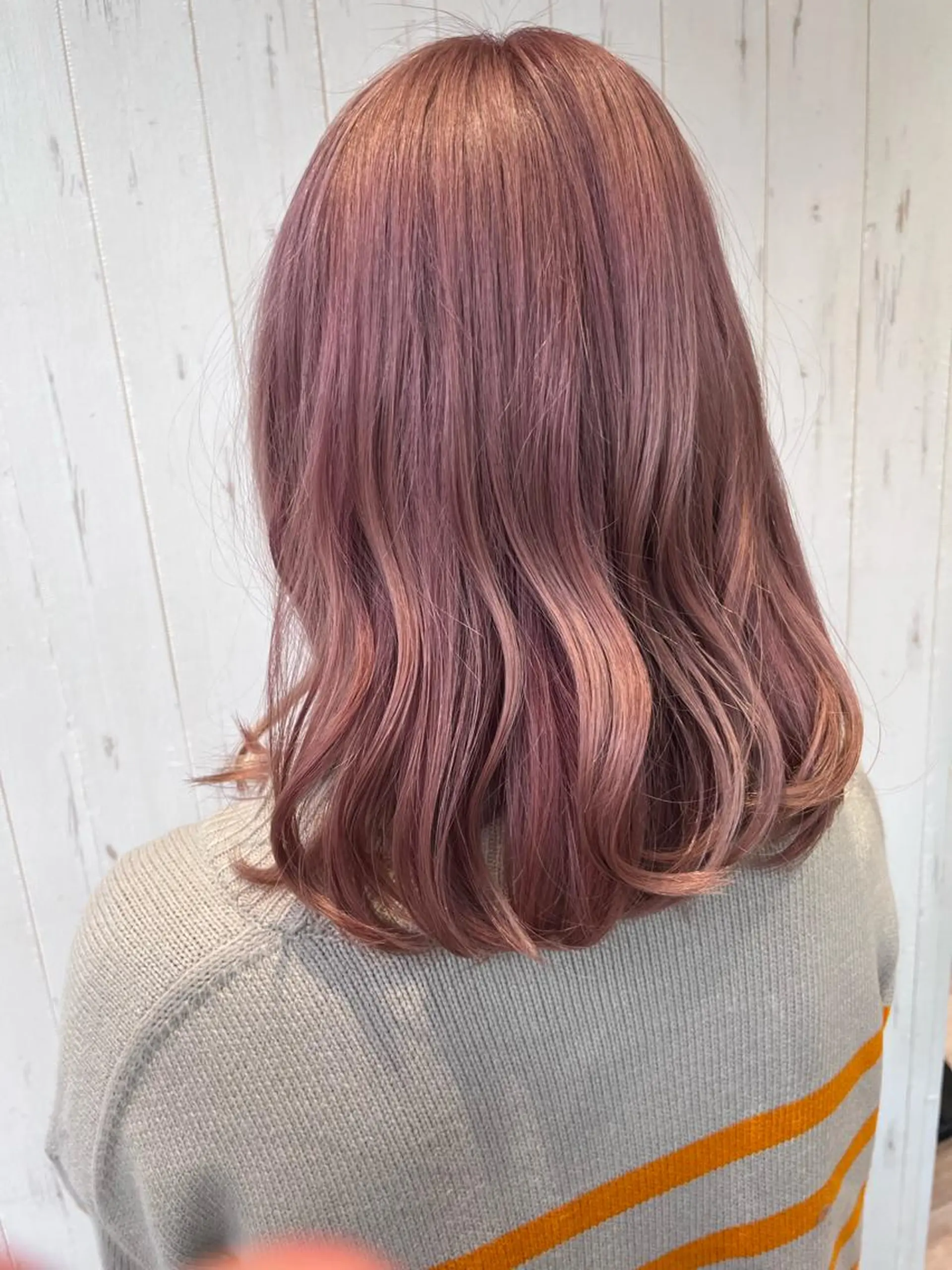 ミディアム カラー ピンクカラー dogstar小林諒 レイヤー/パーマのヘアスタイル