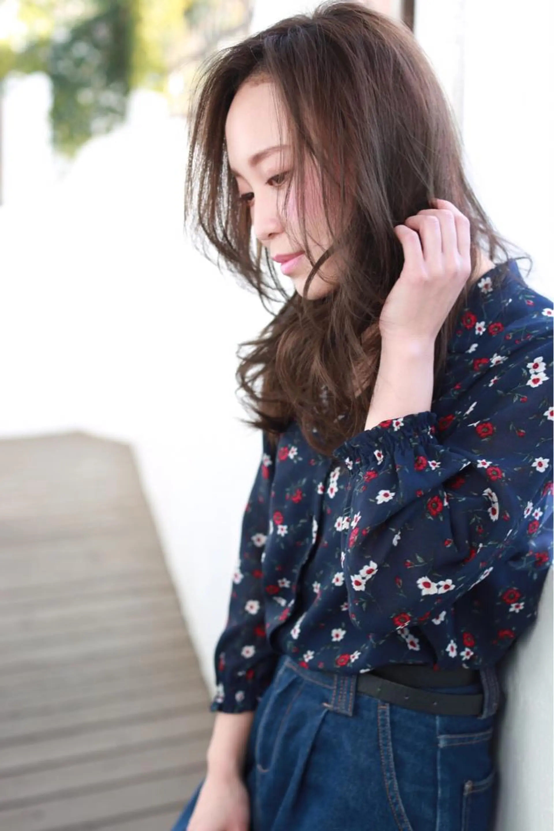 セミロング ボブ くびれヘア 斜めバング 伸ばしかけ レイヤーカット 圧倒的美髪ストレート ツダケイタロウのヘアスタイル