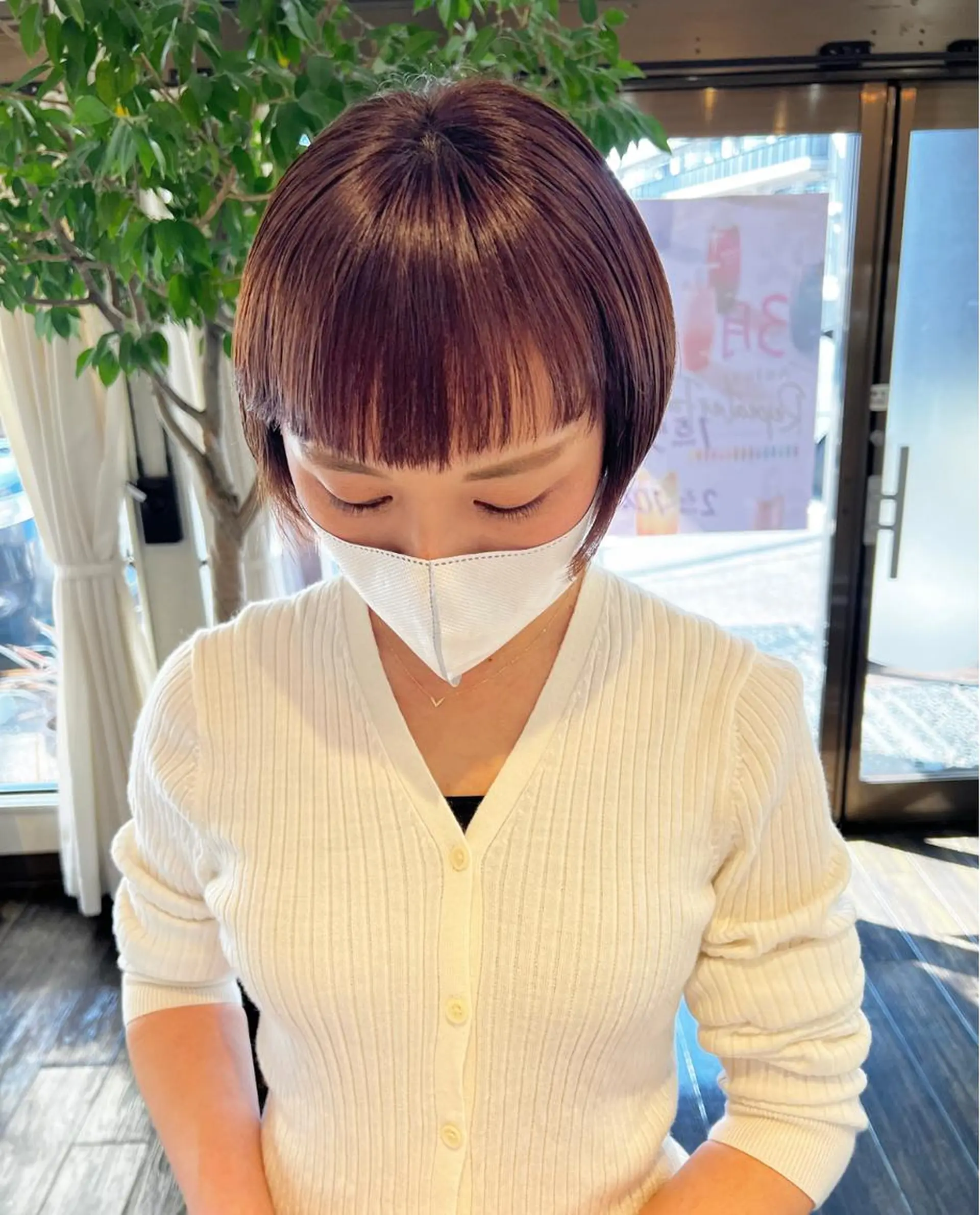 ショート ボブ オン眉 ショートヘア Ang　山口 莉沙のヘアスタイル