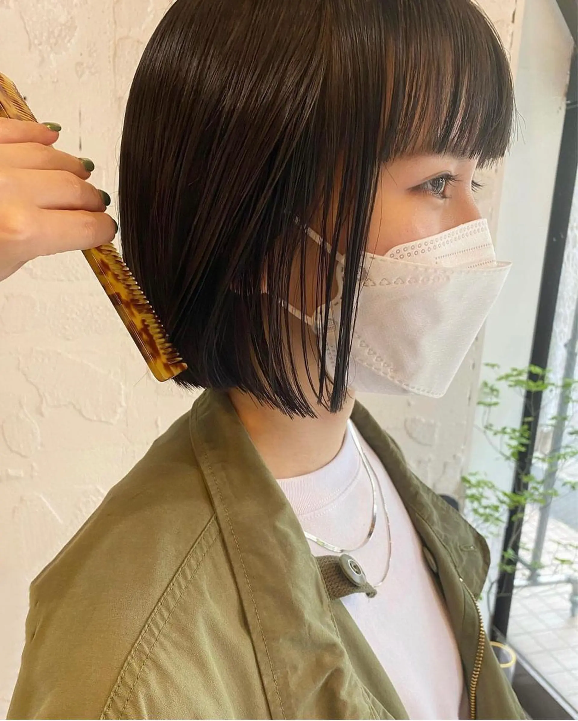 ショート 切りっぱなしボブ ボブ 柔らかいcolor 🌿harukaのヘアスタイル
