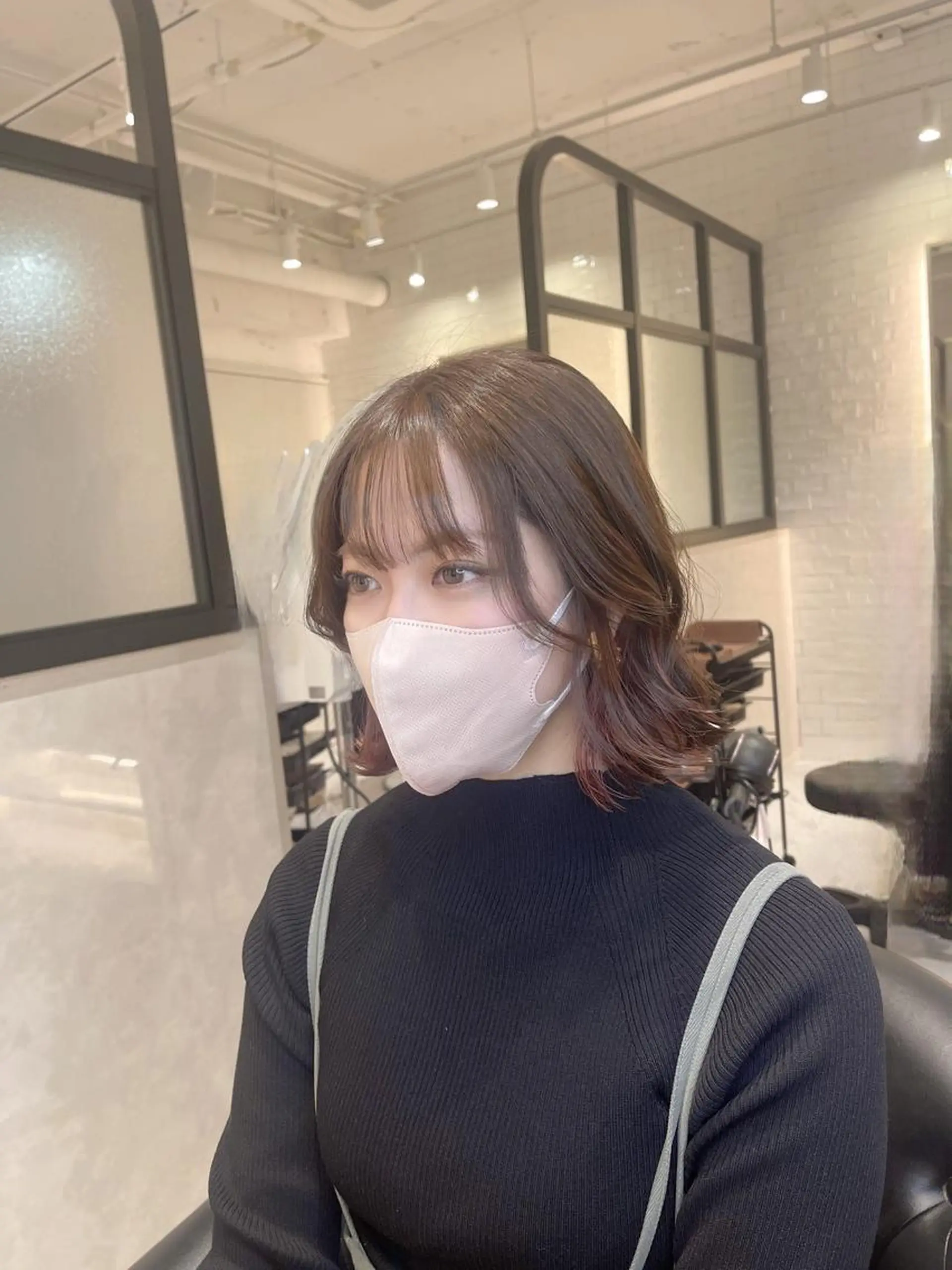 ショート カラー ヘアカラー トリートメント &chaLme   心斎橋所属・emi/髪質改善/ 韓国風/艶カラーのヘアスタイル