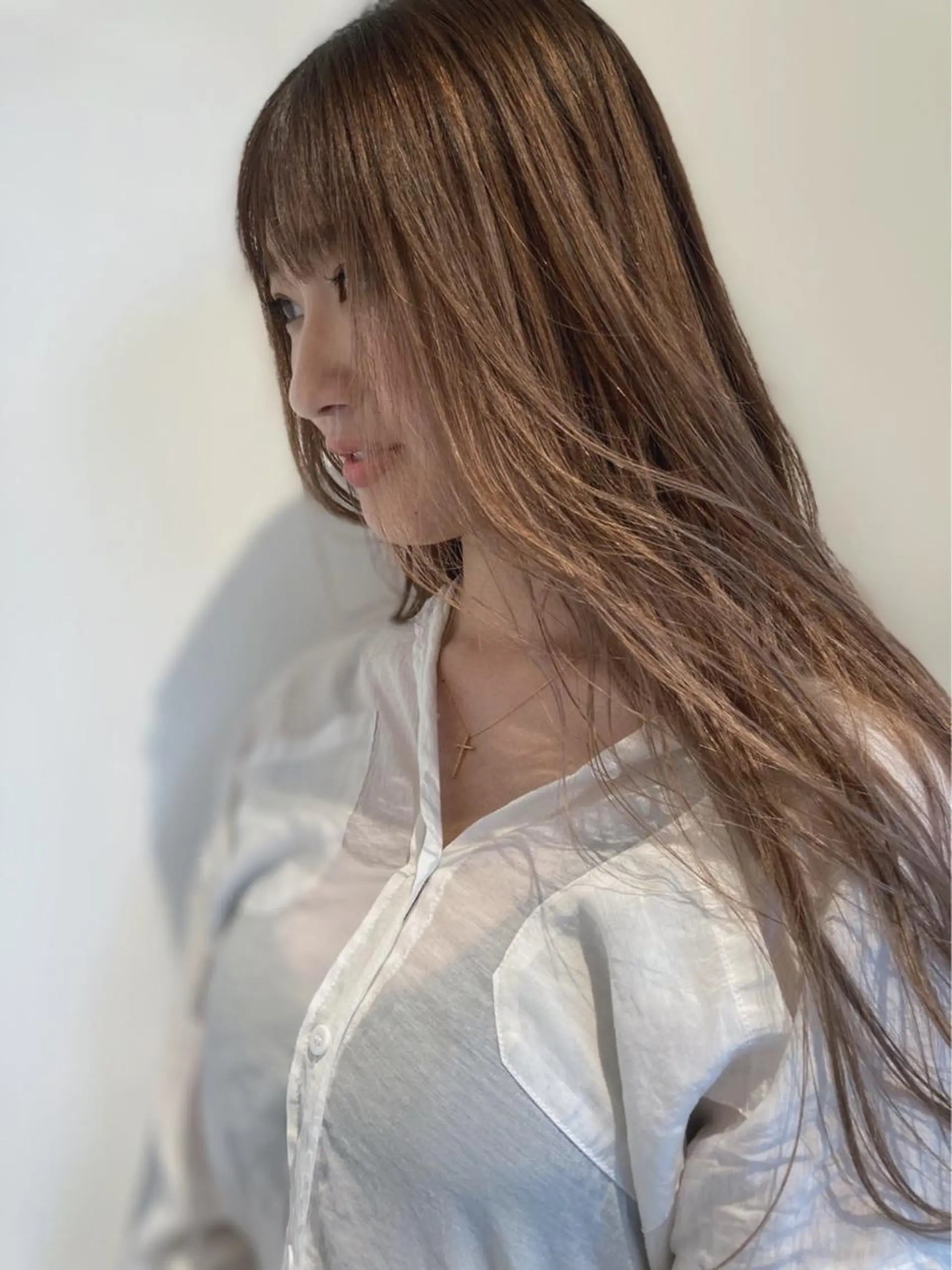 ロング カラー 柳下 涼のヘアスタイル