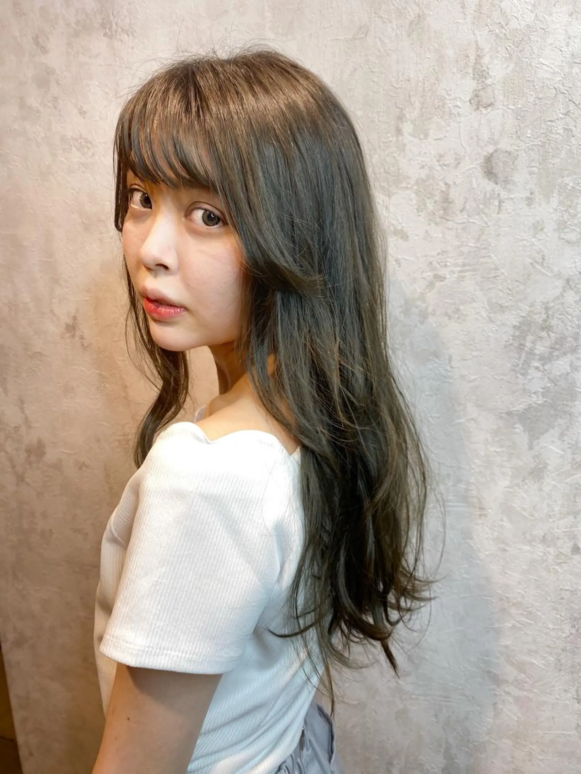 ロング カラー ヘアアレンジ アッシュ たなか ちあきのヘアスタイル