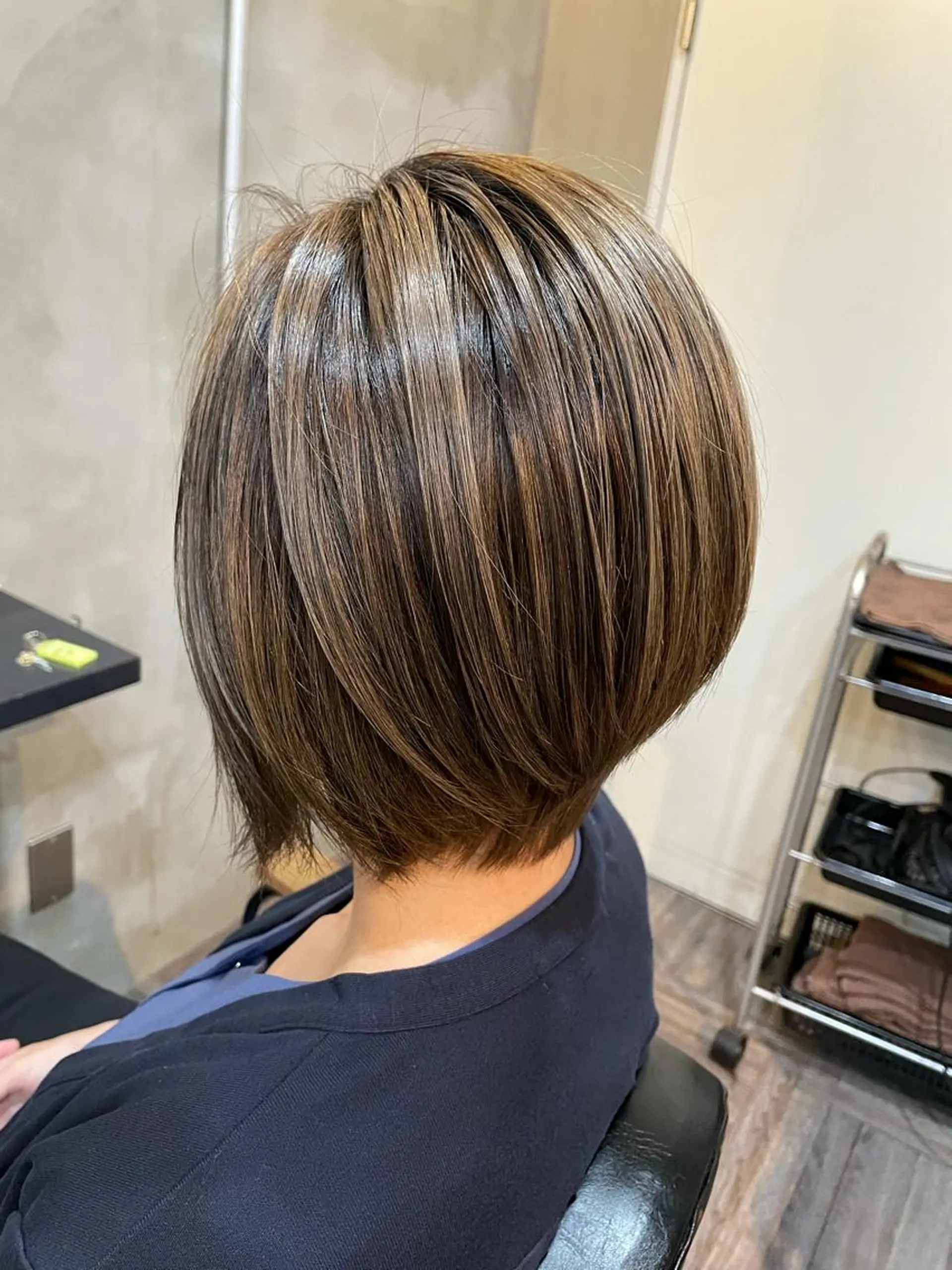 ショート カラー ショートボブ バレイヤージュ ボブ レイヤーカット ショートヘア La fith 店長 城谷颯人のヘアスタイル