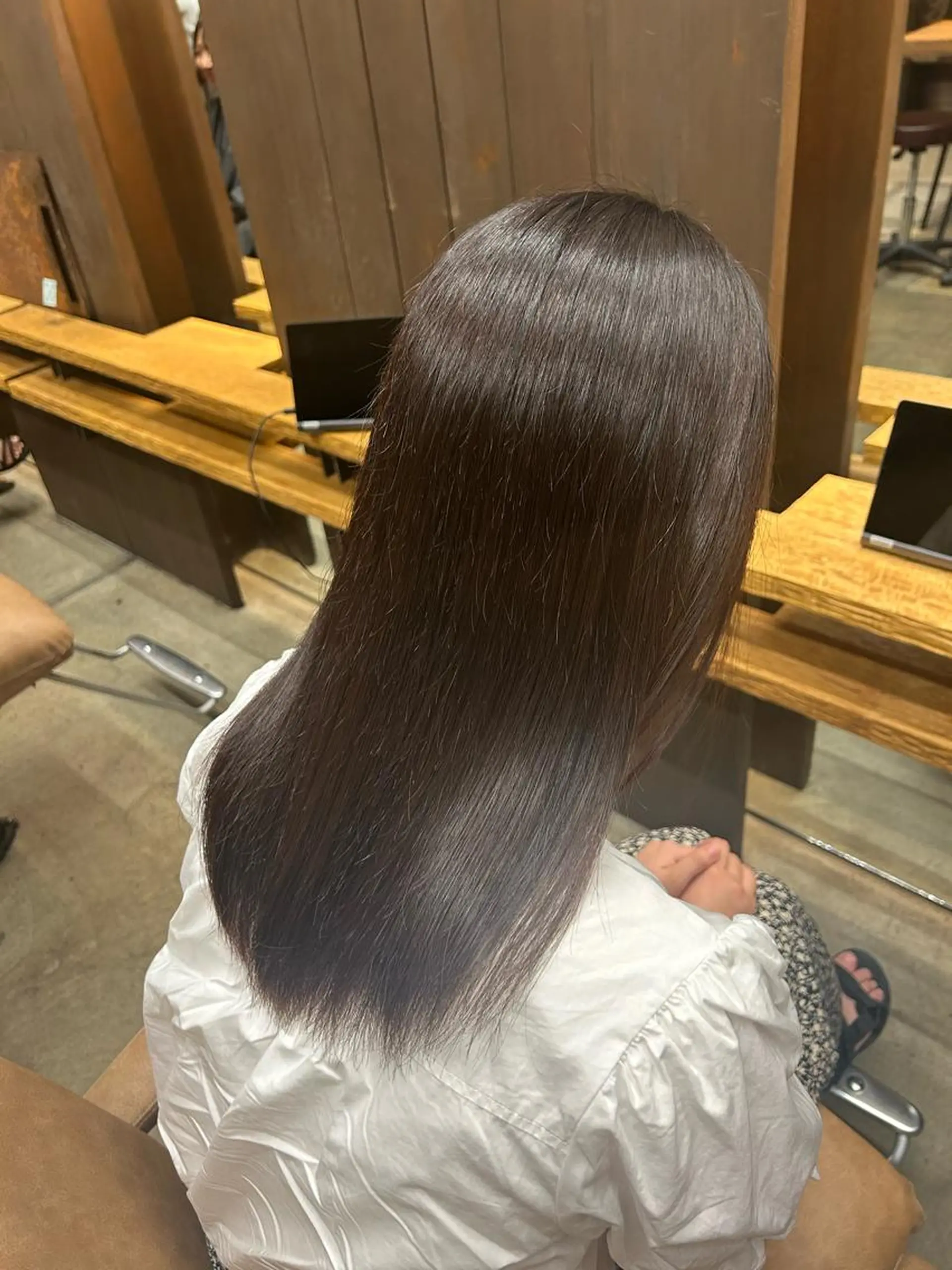 セミロング 縮毛矯正 畑中 希望のヘアスタイル