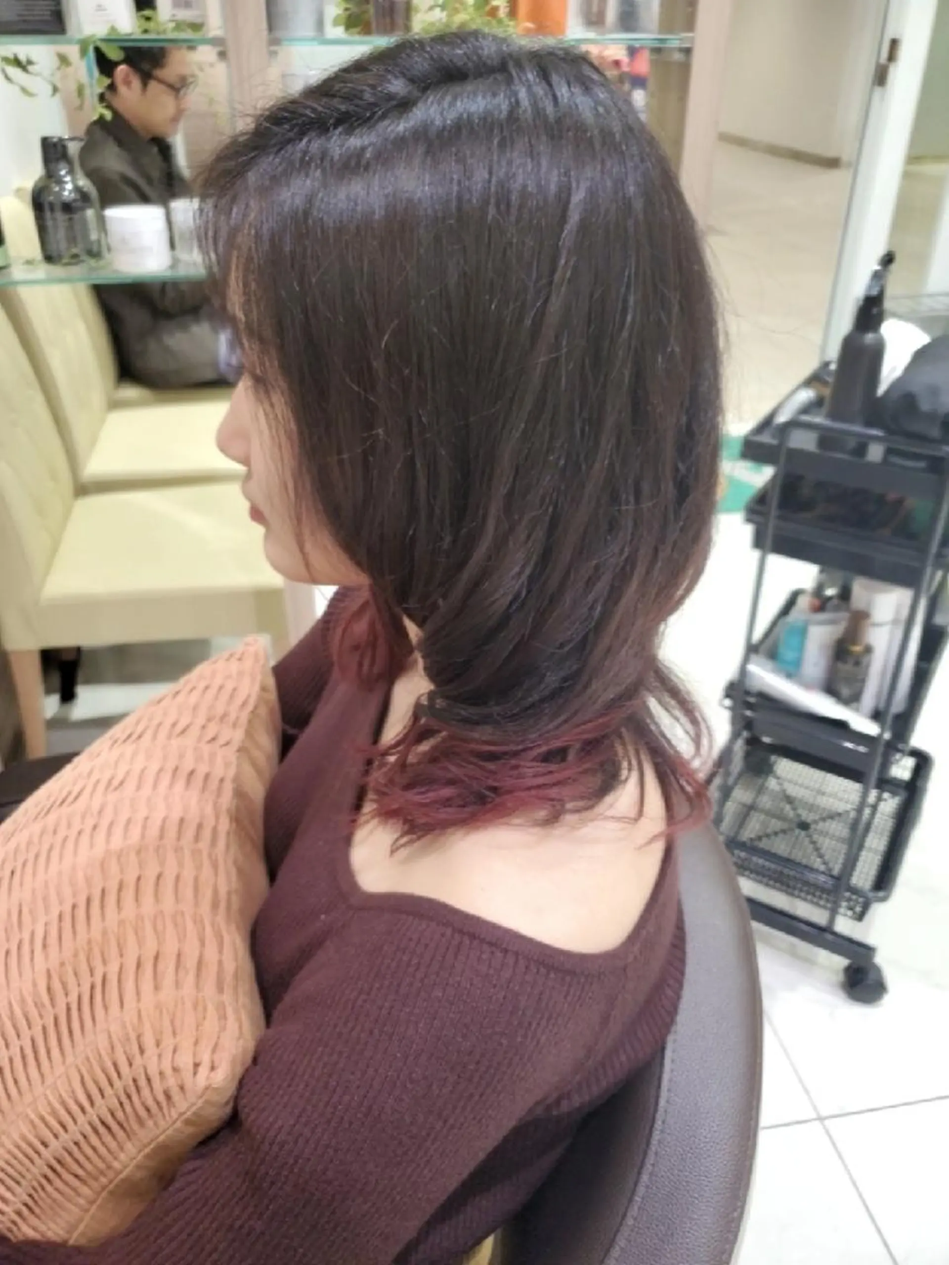 ミディアム カラー ブリーチ ピンクカラー バイオレットカラー 中村 和貴のヘアスタイル