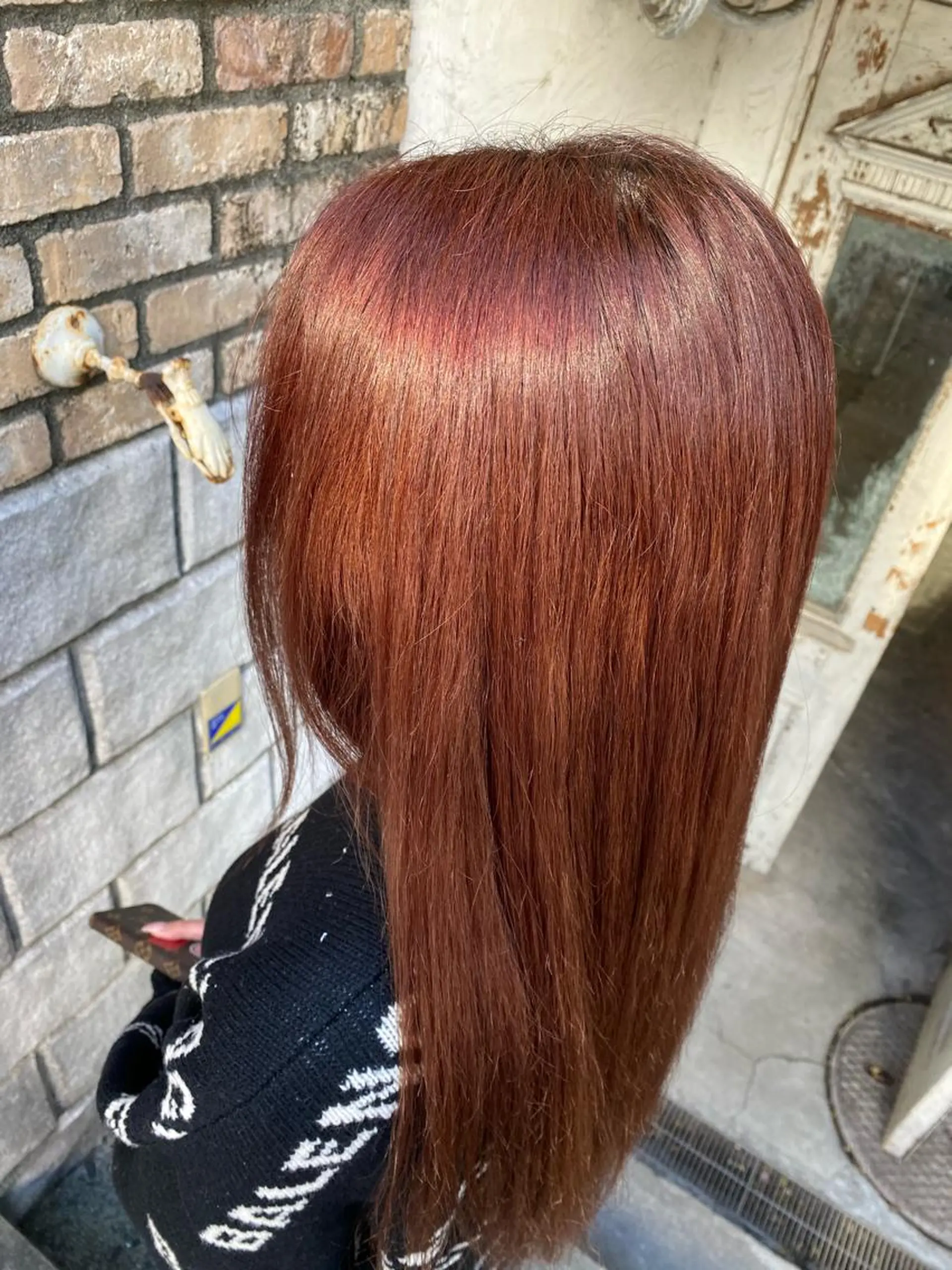 ロング カラー パーマ ヘアアレンジ メンズ ブラウンカラー ピンクカラー ピンクブラウン お任せヘア☘️☘️ 及川渚のヘアスタイル