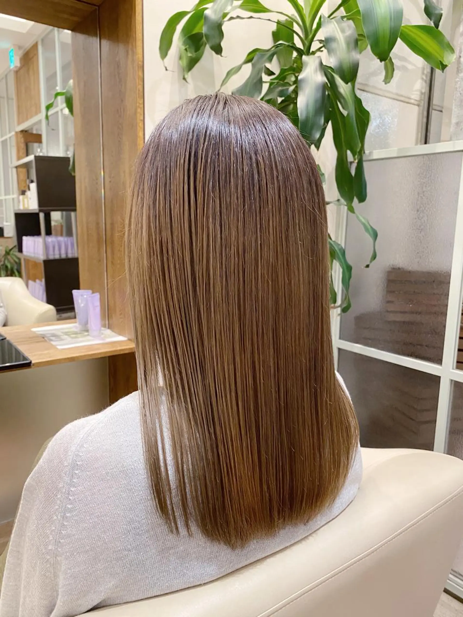 セミロング カラー 縮毛矯正 トリートメント 入江 允のヘアスタイル