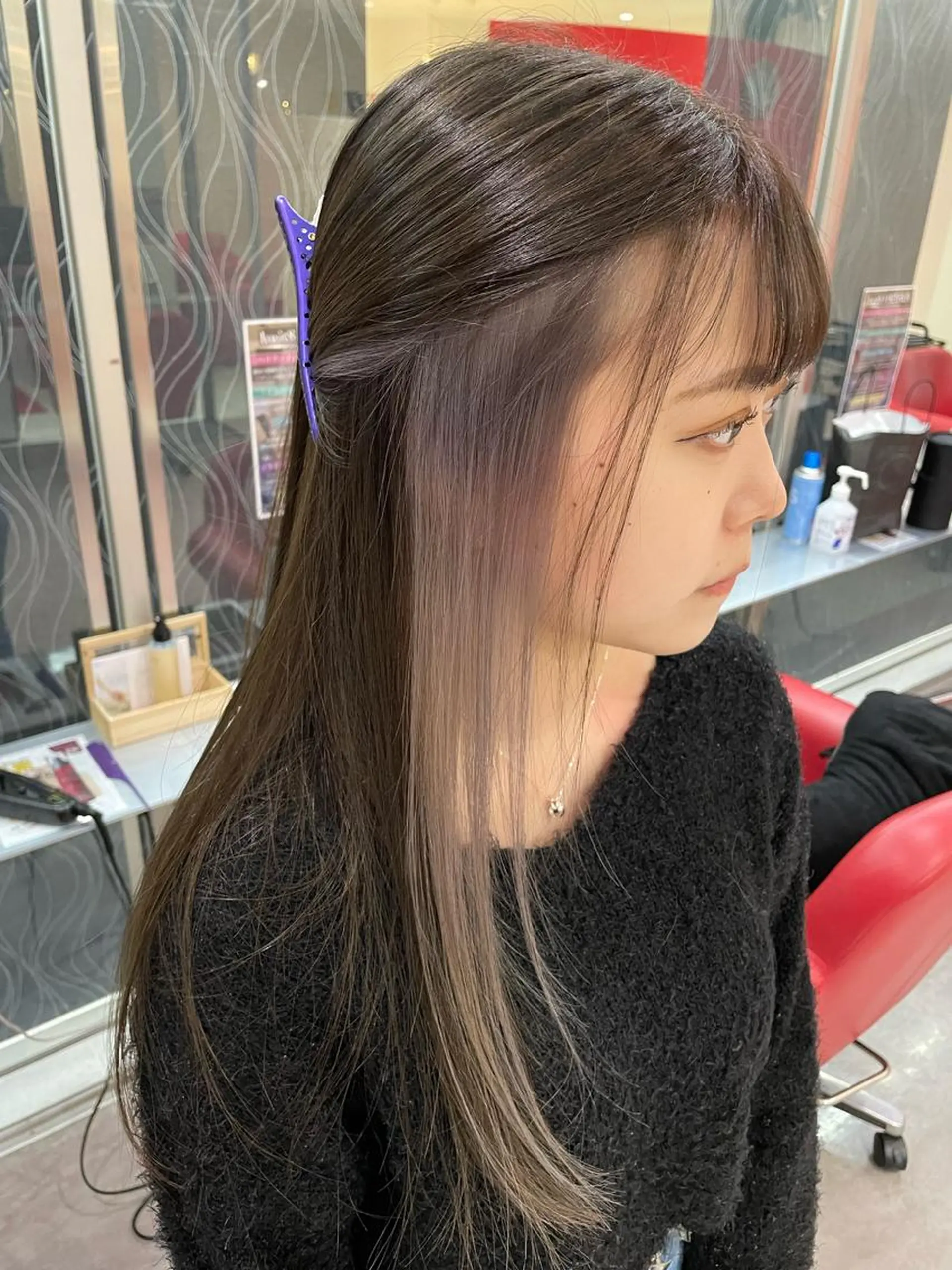 ロング カラー イヤリングカラー be flot所属・髪質改善/大阪守口市 🐣Ria‪🐣のヘアスタイル