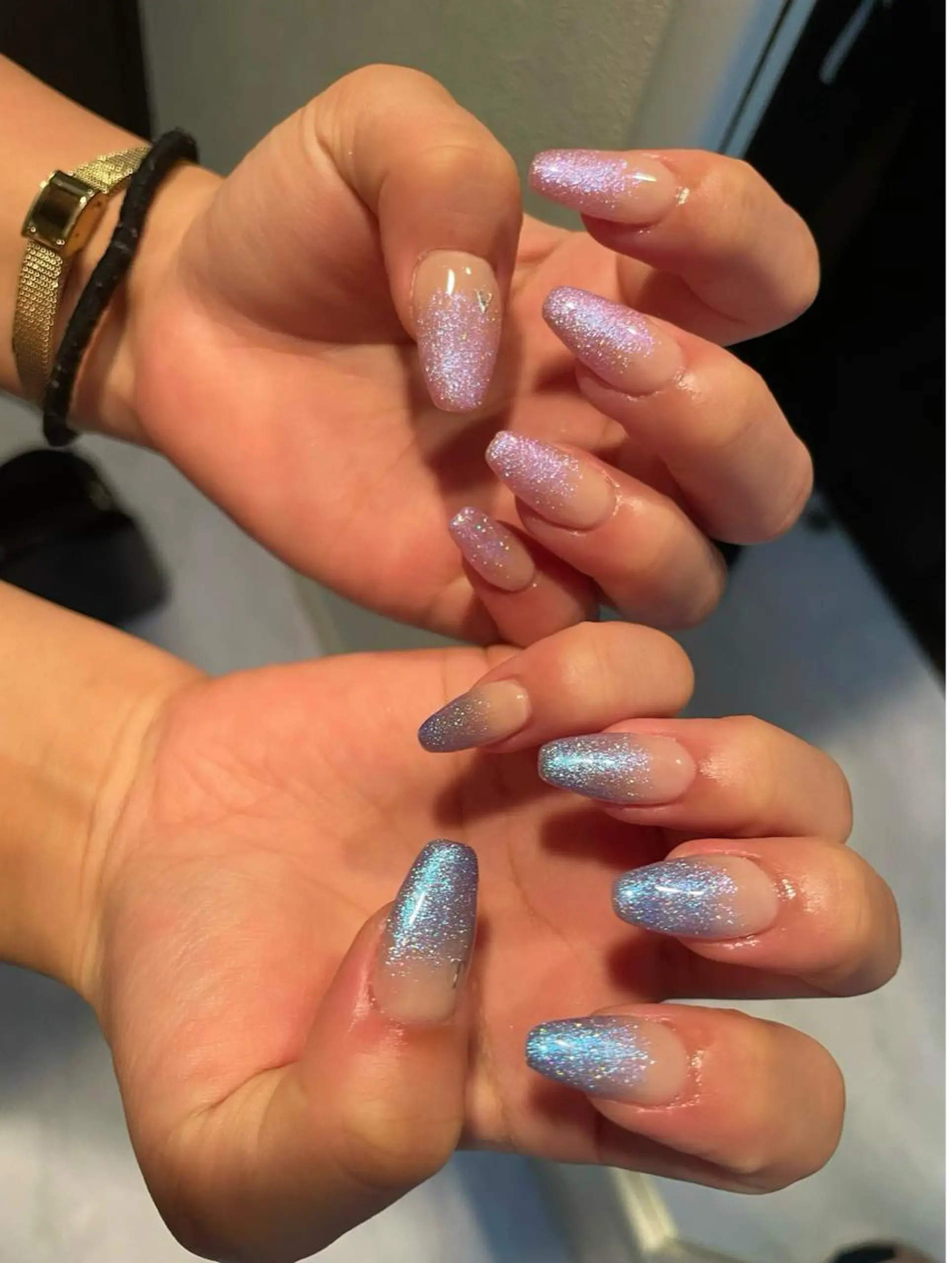 ネイル アートネイル グラデーション ラメ(グリッター) ラメグラデーション スカルプネイル ハンドネイル Nail salon 🎀Angeのネイルデザイン