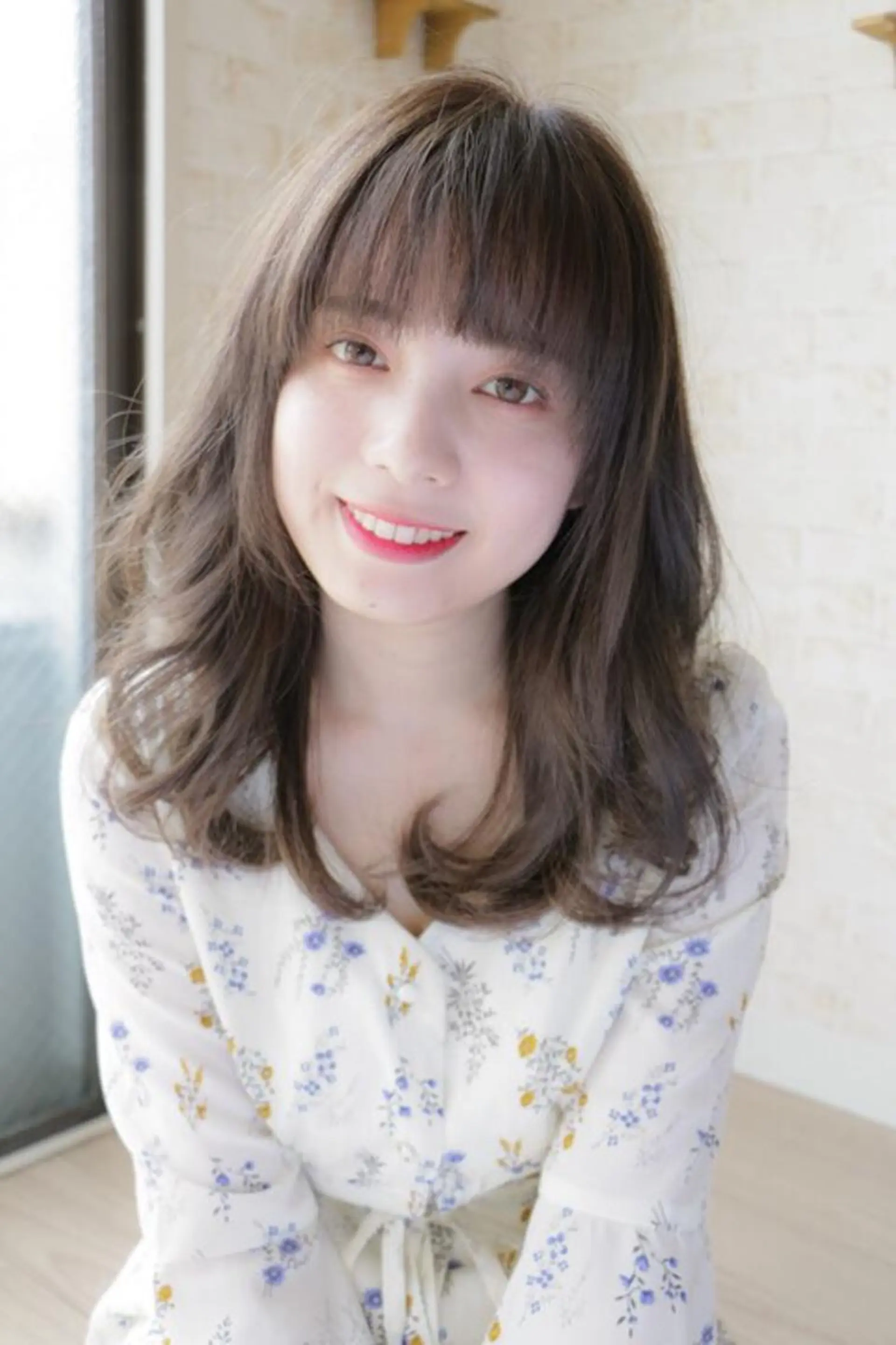 セミロング カラー パーマ edge.所属・くまがい みゆ【edge.】のヘアスタイル