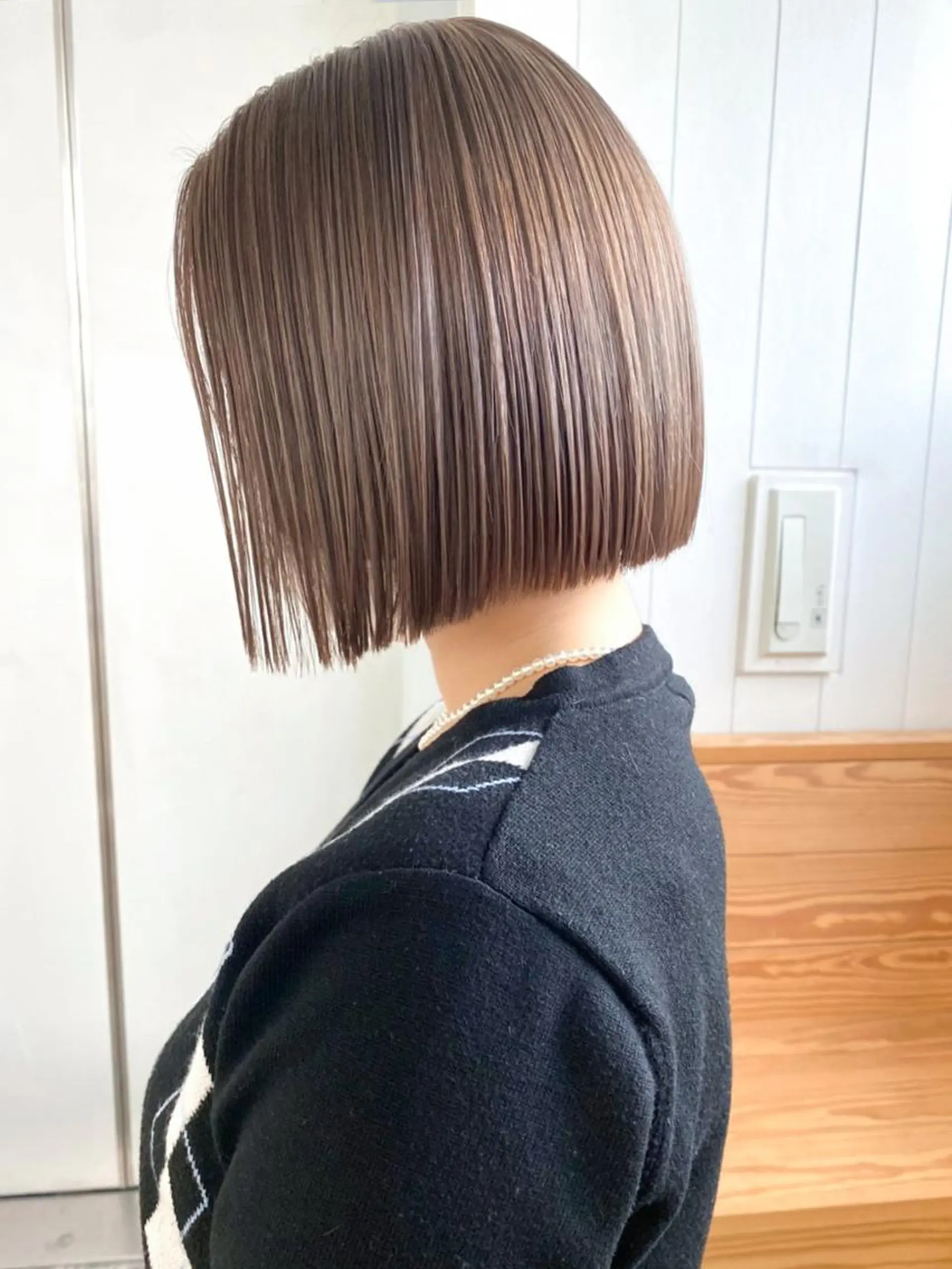 ミディアム カラー グレージュ ボブ ITbyALBUM 浦和店のヘアスタイル