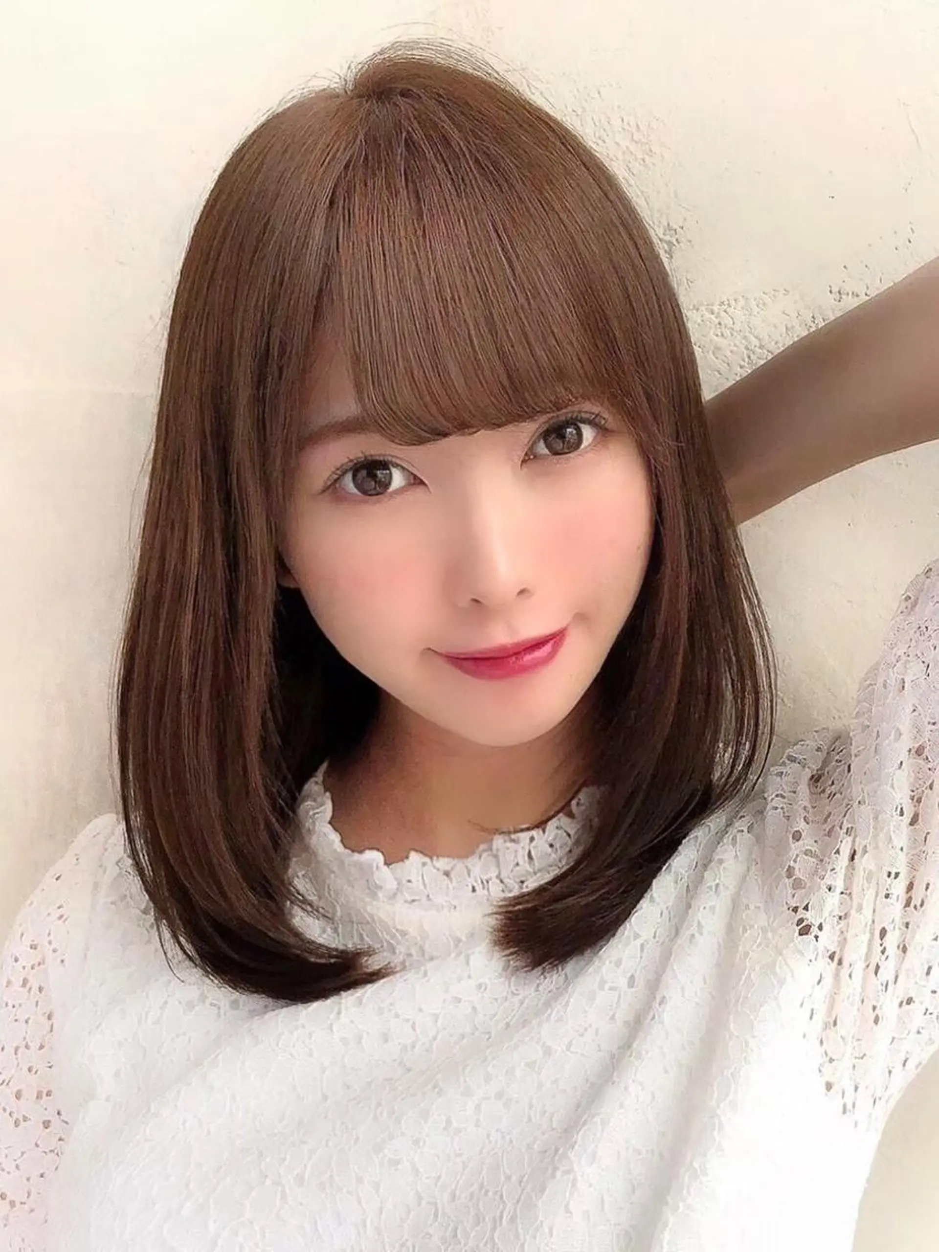 ミディアム カラー ベージュカラー ブラウンカラー くびれヘア 髪質改善 縮毛矯正 🧡くびれヘア/前髪 顔周り🧡久原結衣のヘアスタイル