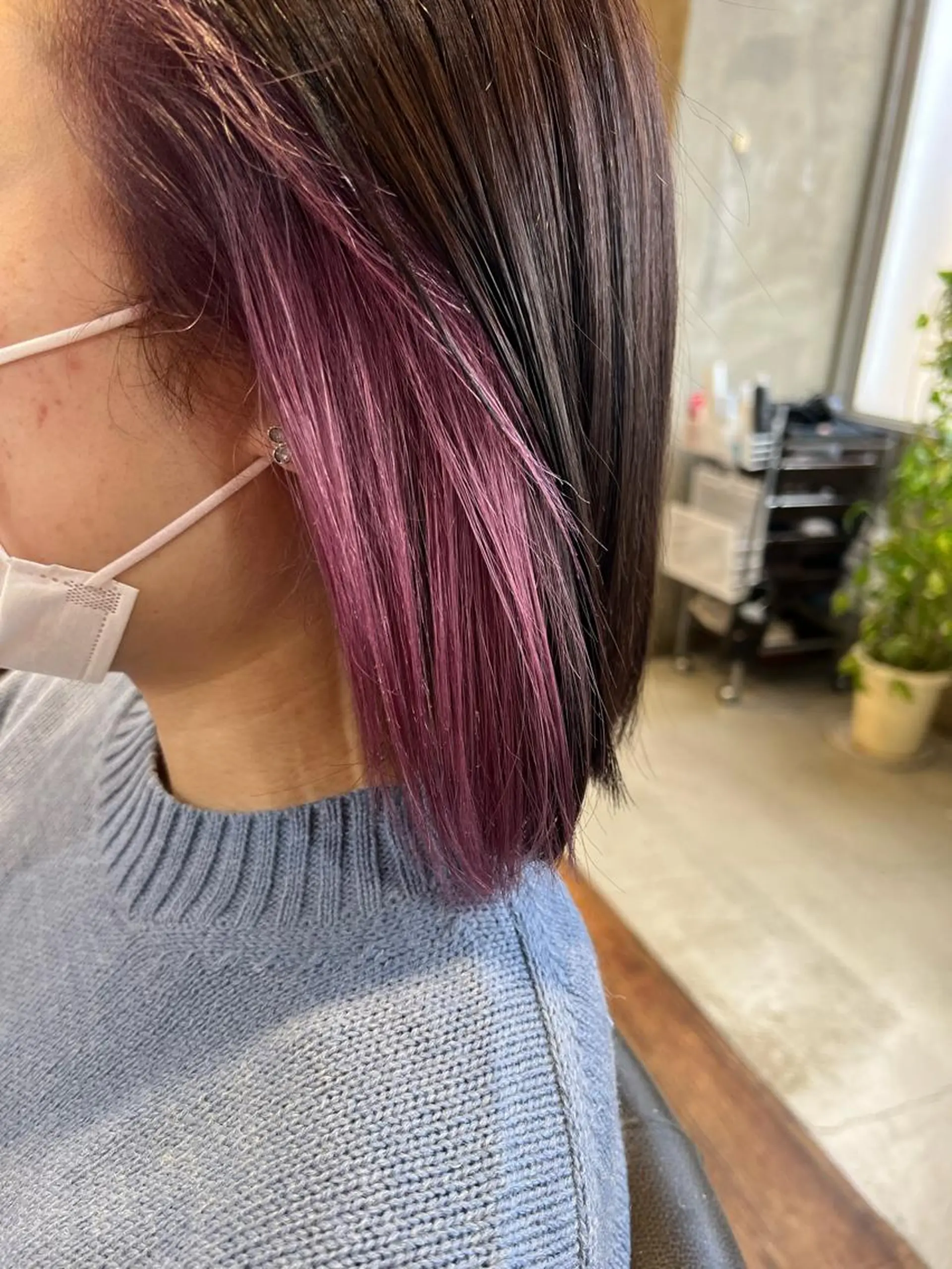 ショート カラー イヤリングカラー パープルカラー カット ヘアカラー トリートメント hair  bh.maara所属・bh.maara デザイン／ハイトーンのヘアスタイル