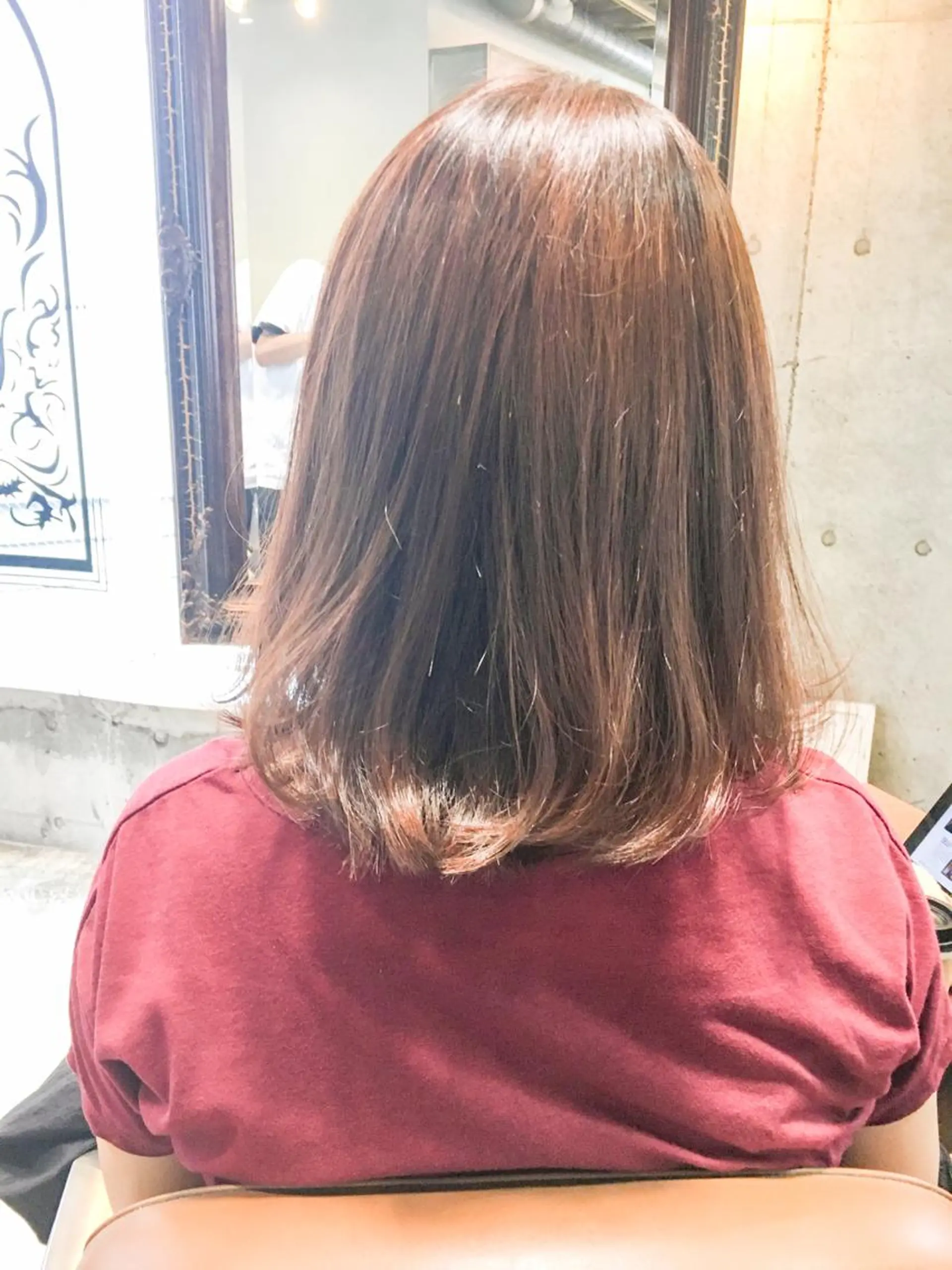 ミディアム カラー ベージュカラー オレンジ オレンジベージュ 北條 優輝のヘアスタイル