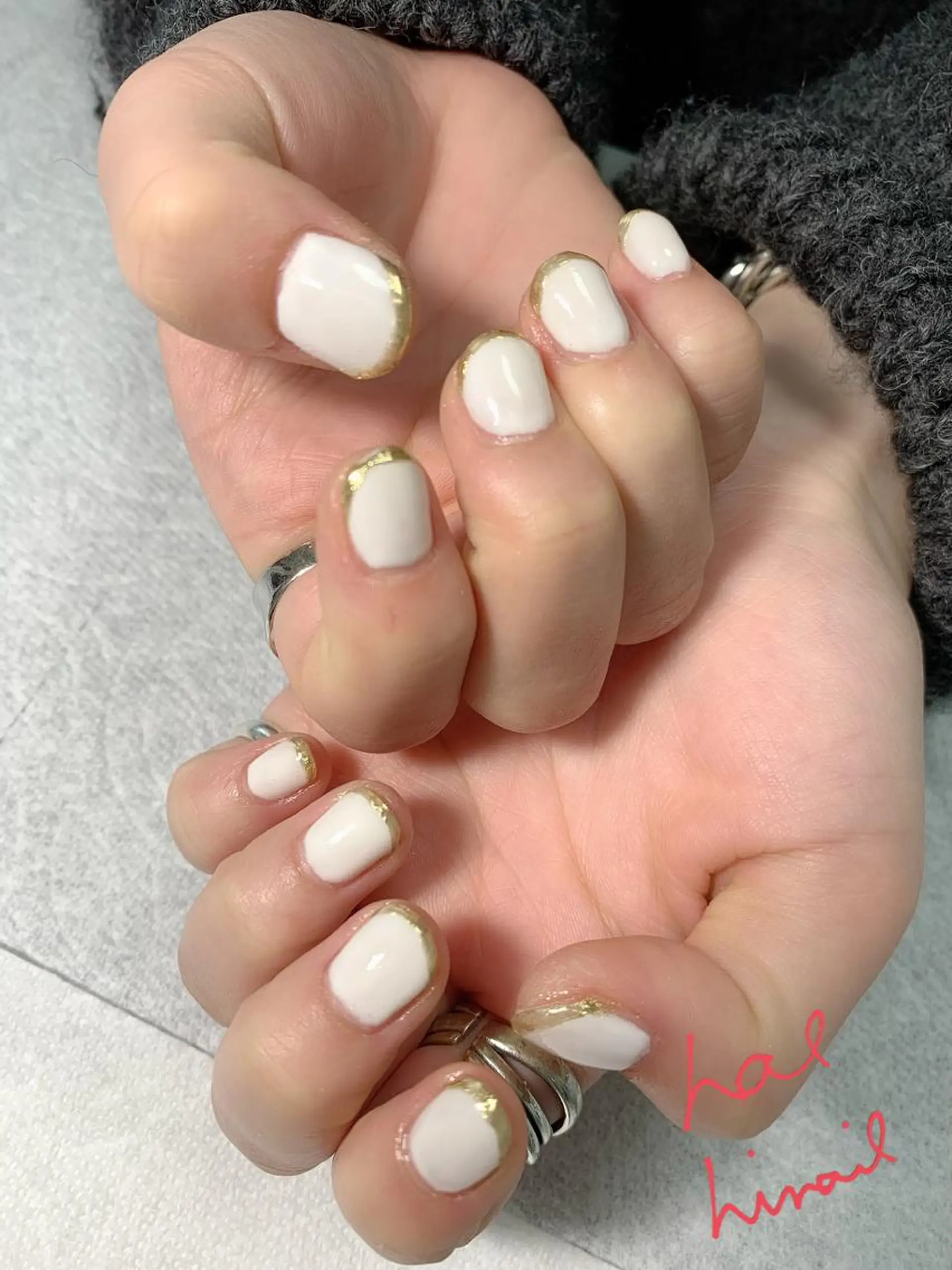 ネイル フレンチネイル ミラーネイル はるひな ねいるのネイルデザイン