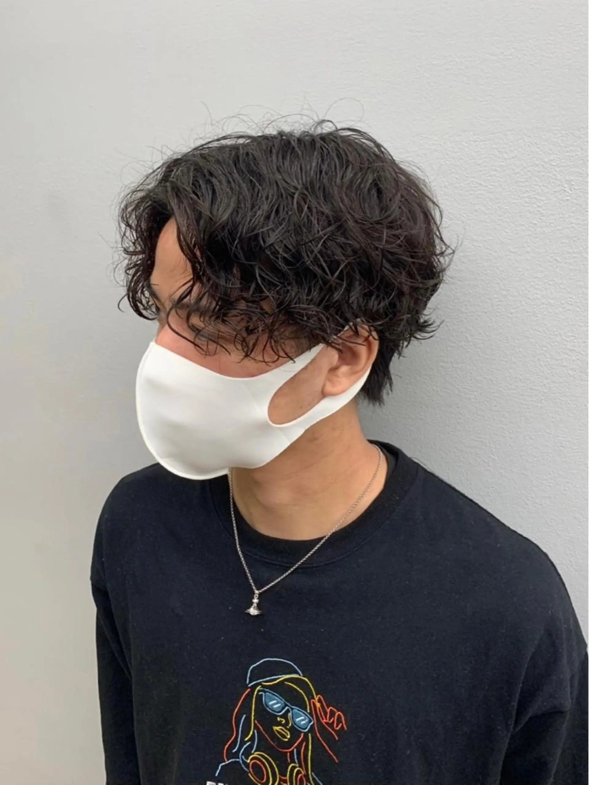 ミディアム パーマ メンズ アイブロウ ミディアムパーマ メンズパーマ メンズアイブロウ 京都駅メンズカット/ パーマ/Keigoのヘアスタイル