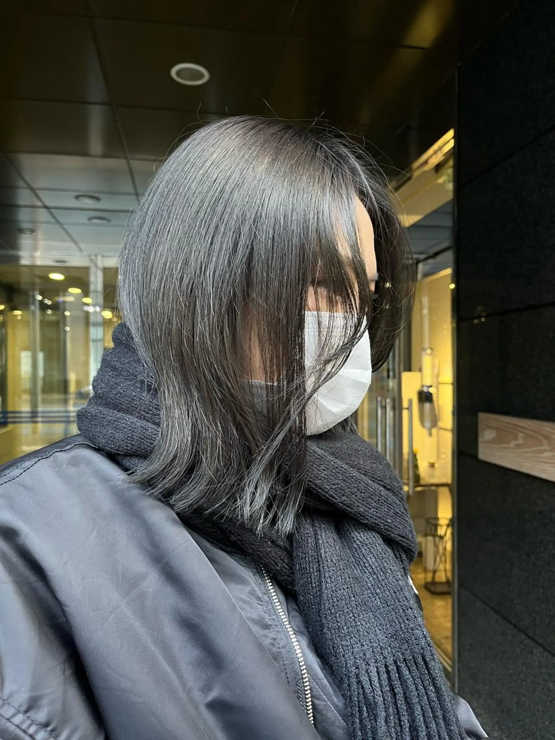 カラー 透明感カラー グレージュ オリーブグレージュ オリーブグレー こまつばらみお/レイ ヤー/ダブルカラーのヘアスタイル