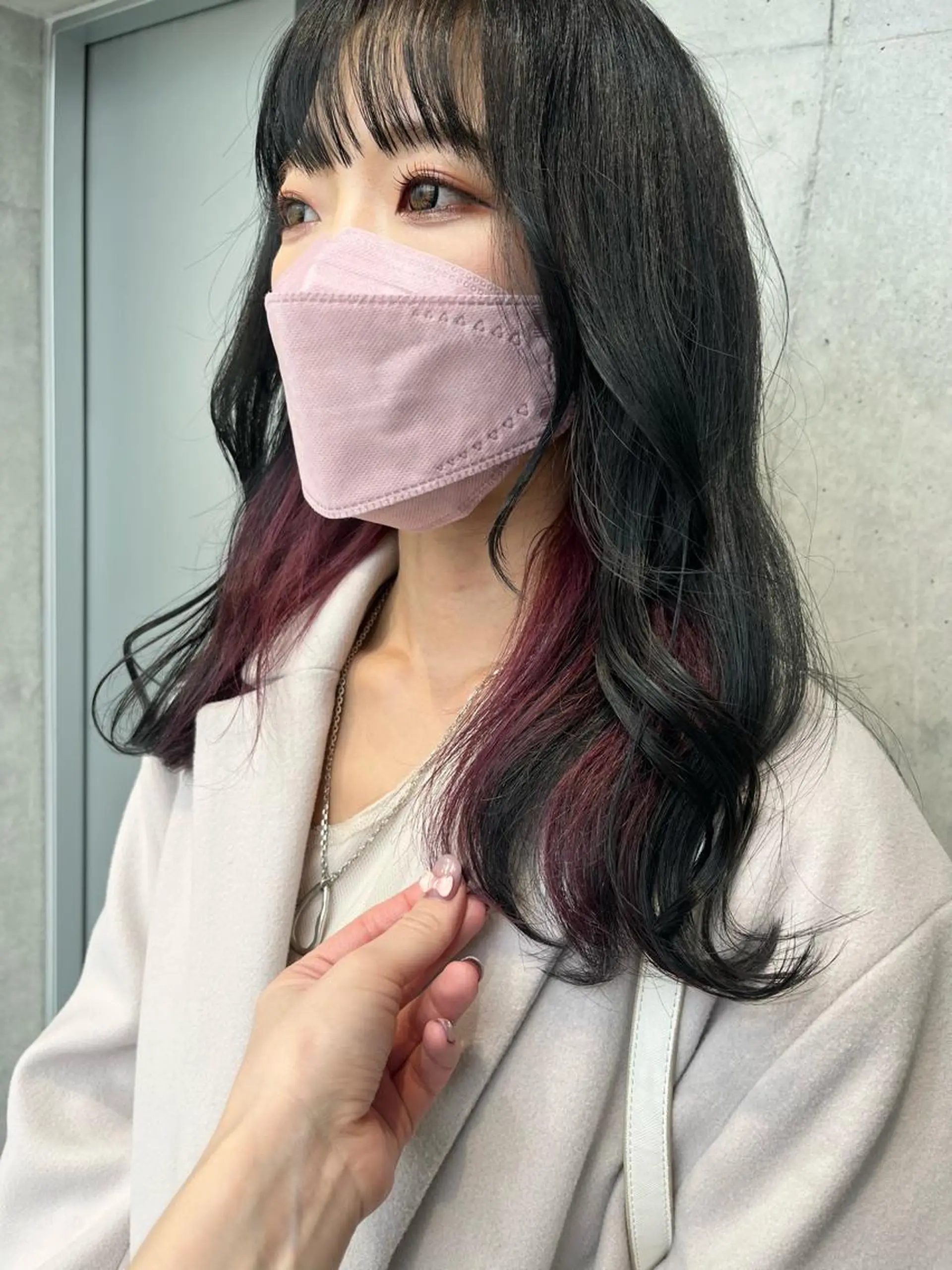 セミロング カラー ヘアアレンジ カット ヘアカラー トリートメント 透明感/オリーブ/ グレージュ/YUKAのヘアスタイル