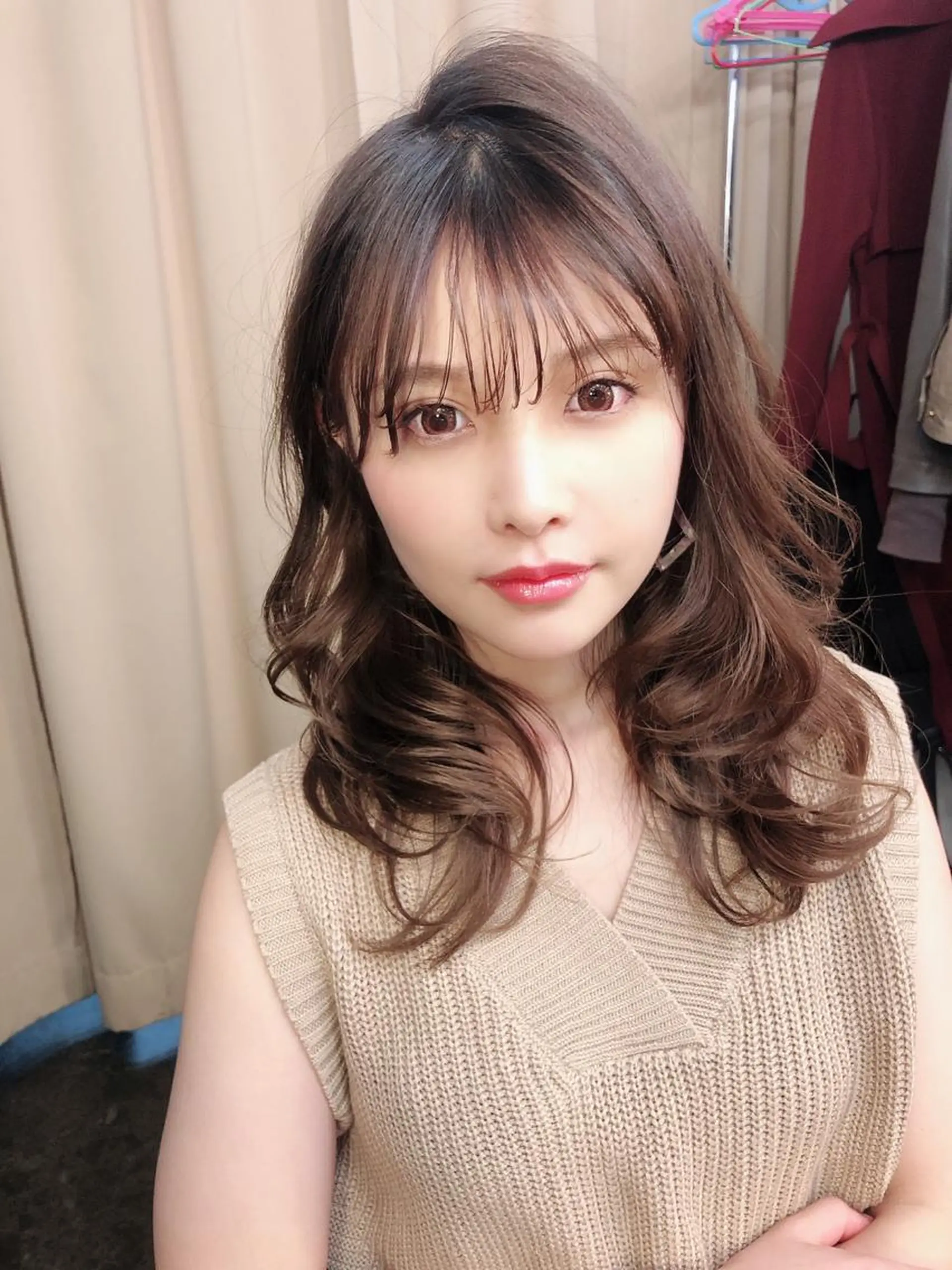 ミディアム カラー パーマ ベージュカラー ショコラベージュ ひがし　まさし JYUNESU副代表のヘアスタイル