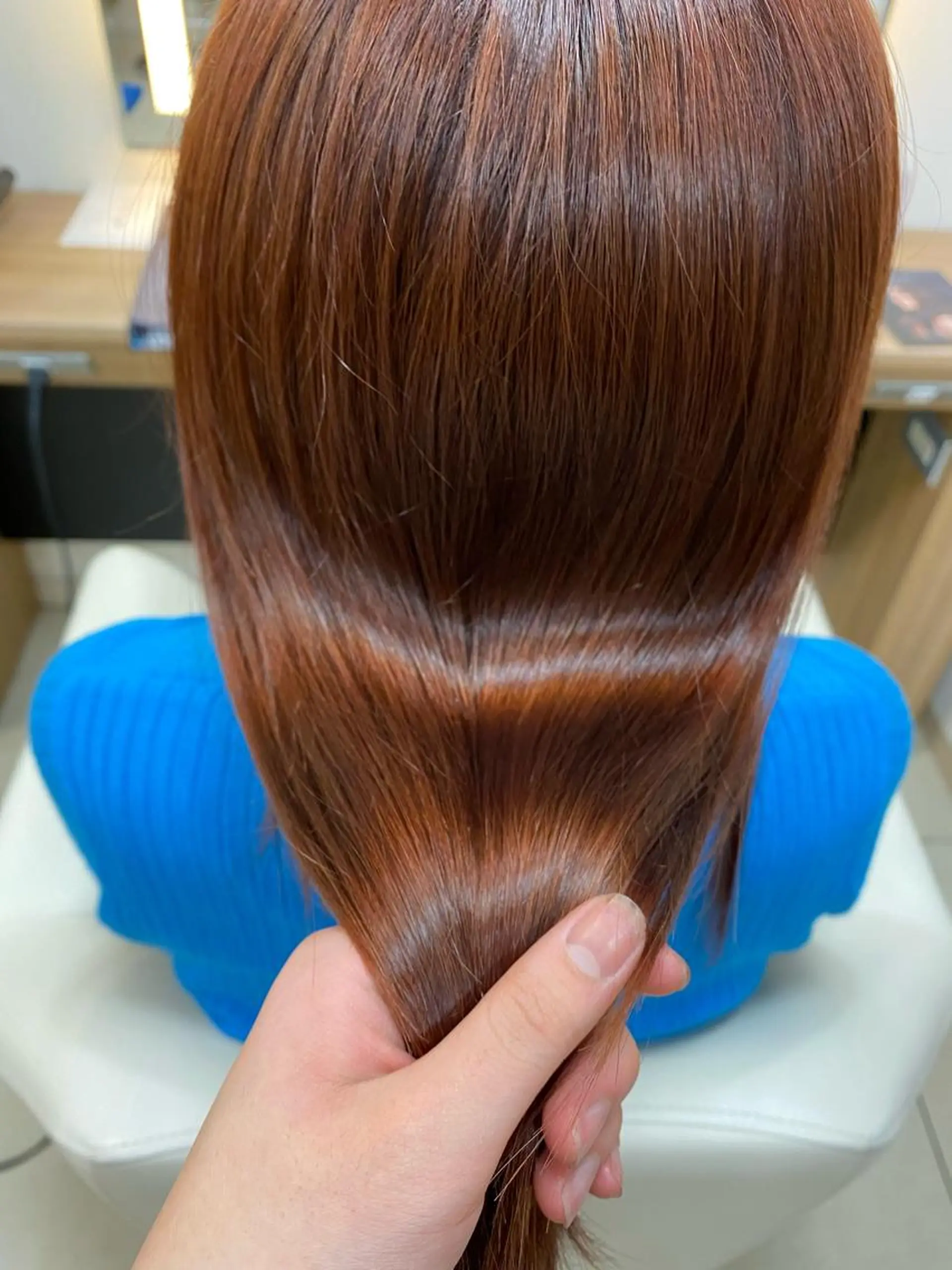 ミディアム カラー ブラウンカラー レッドカラー レッドブラウン トリートメント ブリーチカラー/ベー ジュ/Hono🦖のヘアスタイル