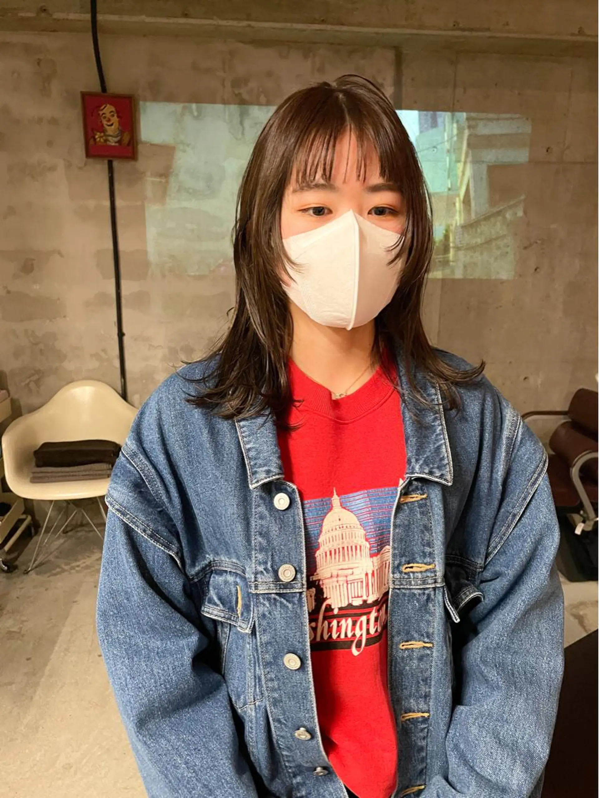 セミロング カラー パーマ/レイヤー 岩山丈一郎のヘアスタイル