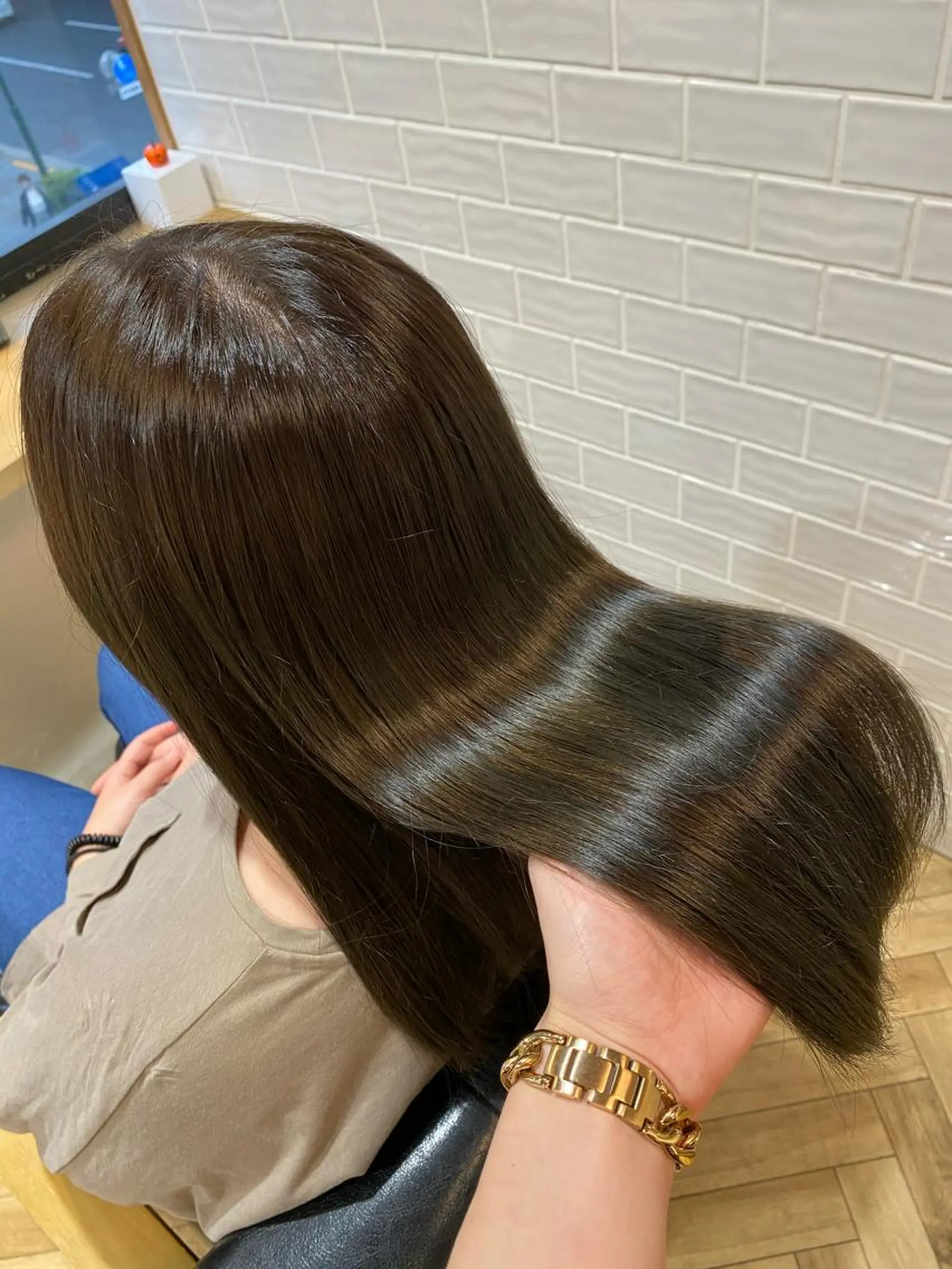 セミロング カラー 艶カラー/韓国顔周り 🎀mamiのヘアスタイル