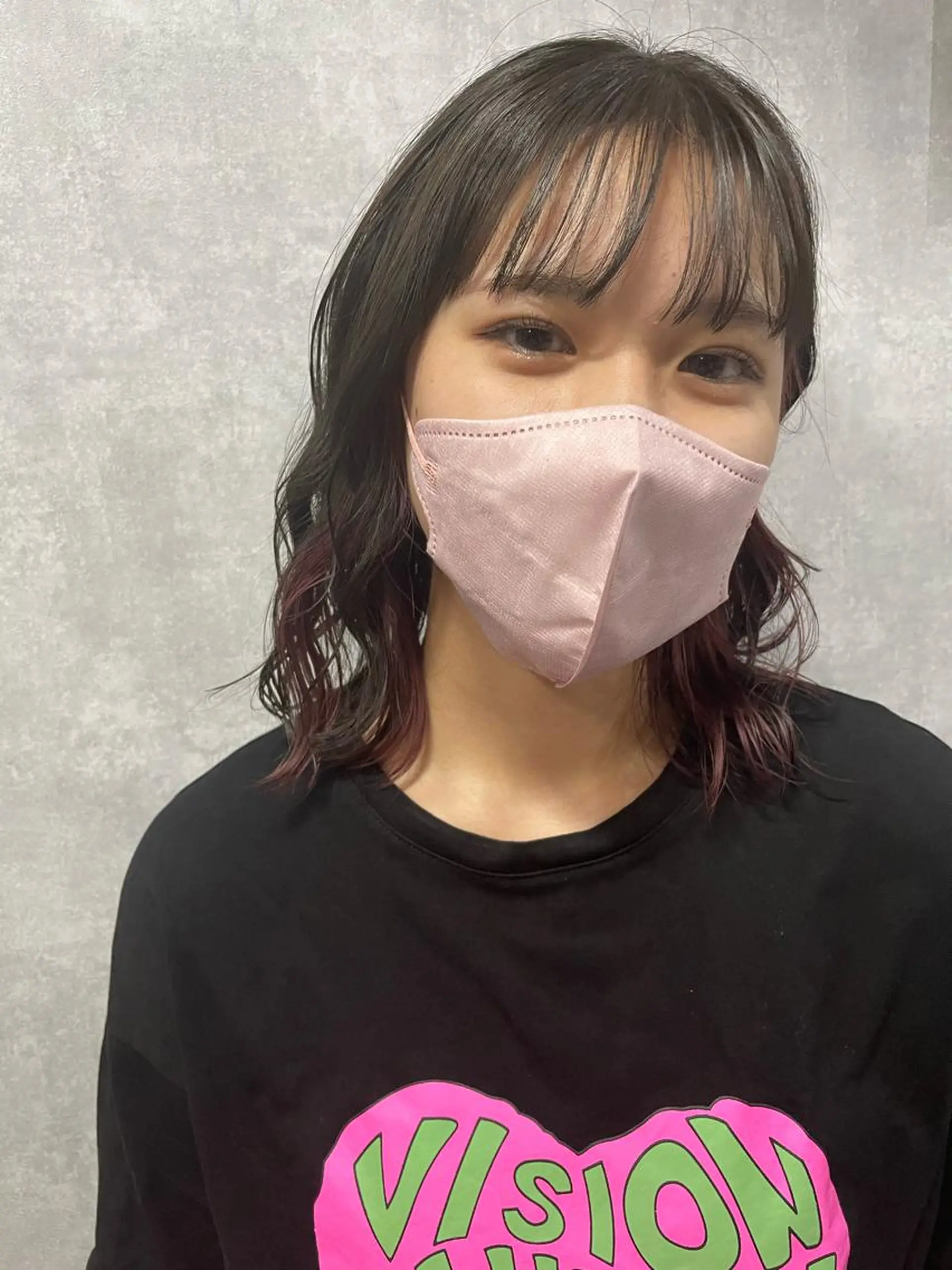 ミディアム 切りっぱなしボブ ショートボブ ミディアムパーマ アッシュ ミストバング カット ヘアカラー トリートメント C’LD hair  produce /シールドヘア所属・モテ髪/ボブ/ショー ト/アダチフウトのヘアスタイル