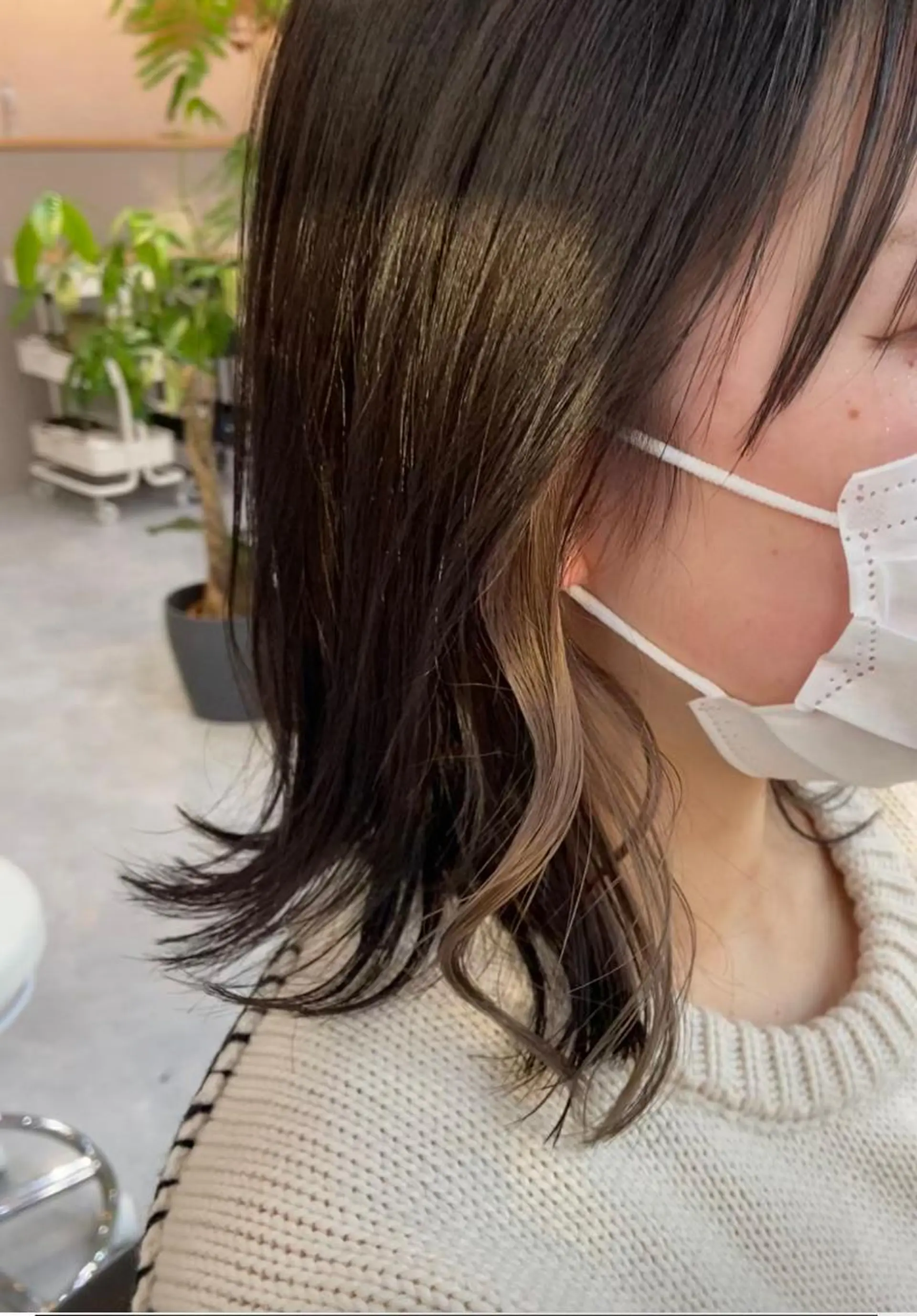 ミディアム カラー 田中 あやなのヘアスタイル