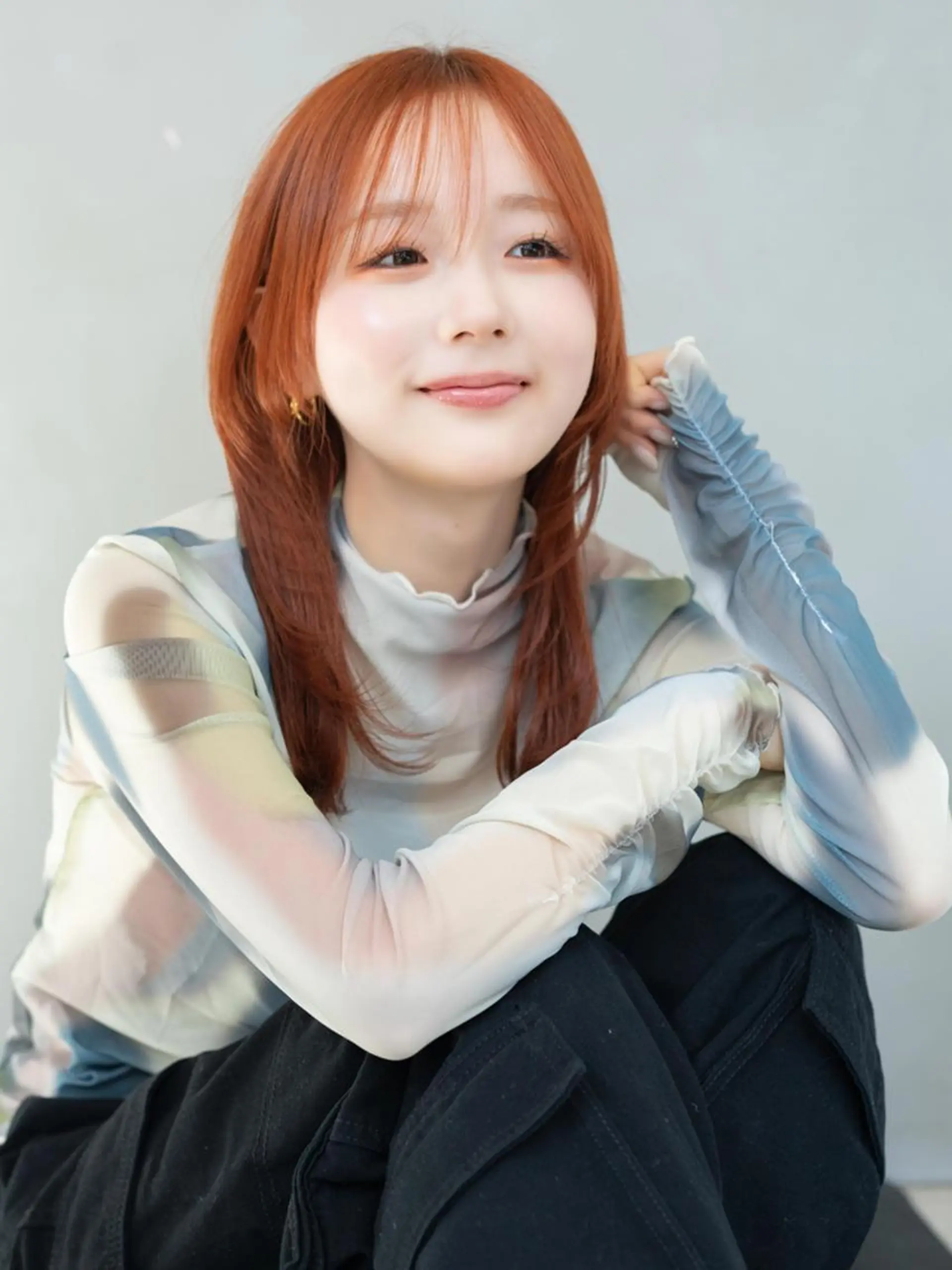 セミロング ボブ ハイライト 髪質改善 韓国風ヘア レイヤーカット 透明感カラー／ natsukiのヘアスタイル