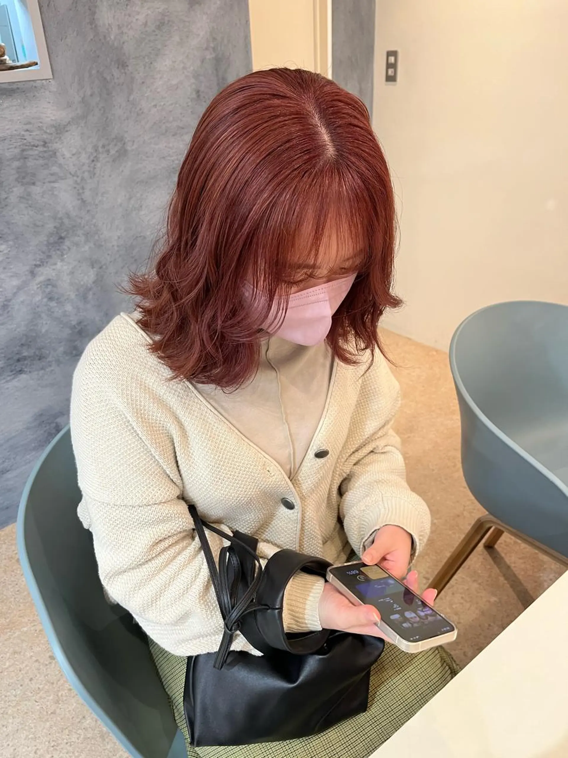 ミディアム カラー ダブルカラー ピンクカラー Leyシェアサロン所属・中井亜未/ 姫路ボブのヘアスタイル