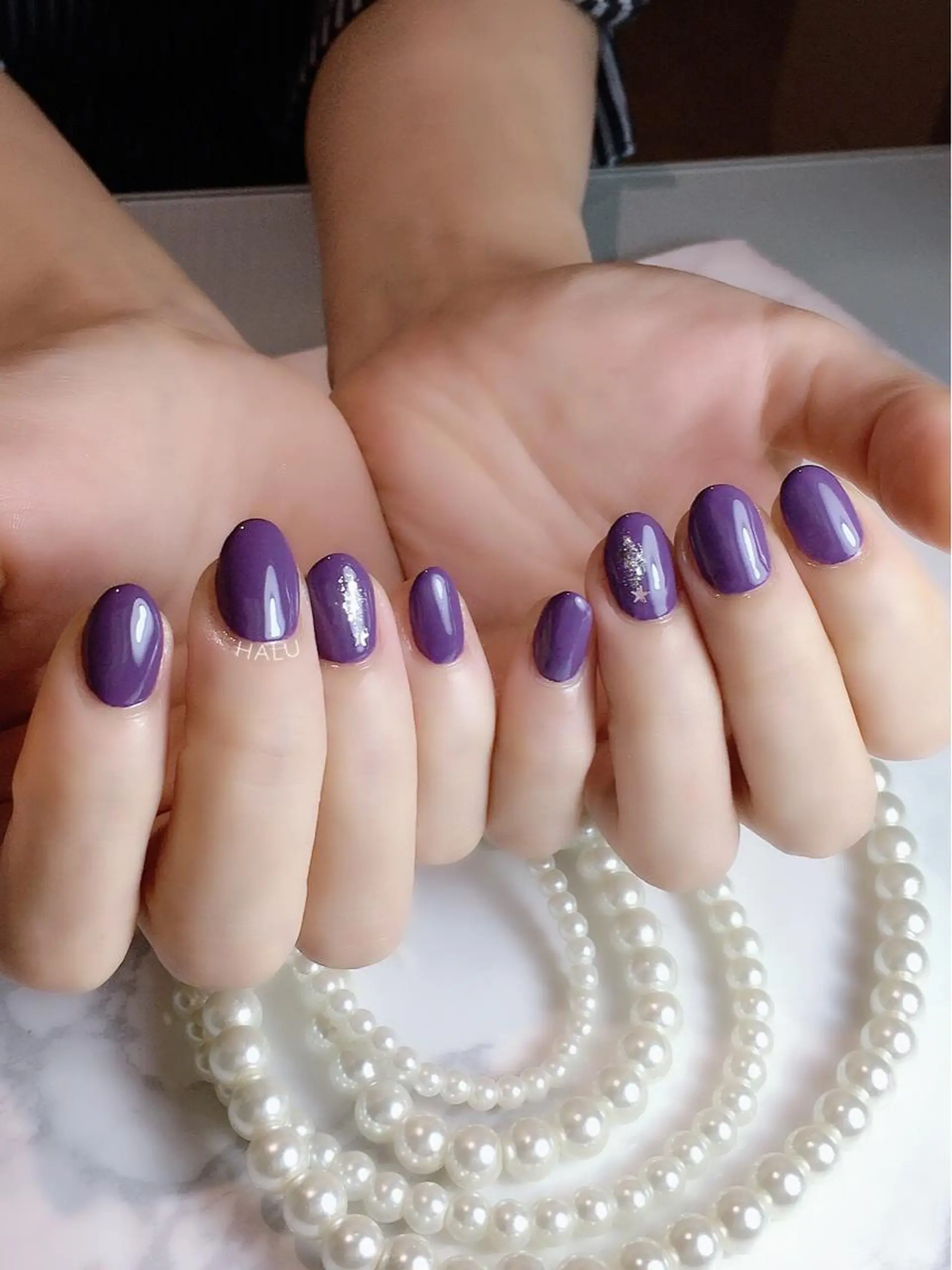 ネイル パープル HALU ハルのネイルデザイン