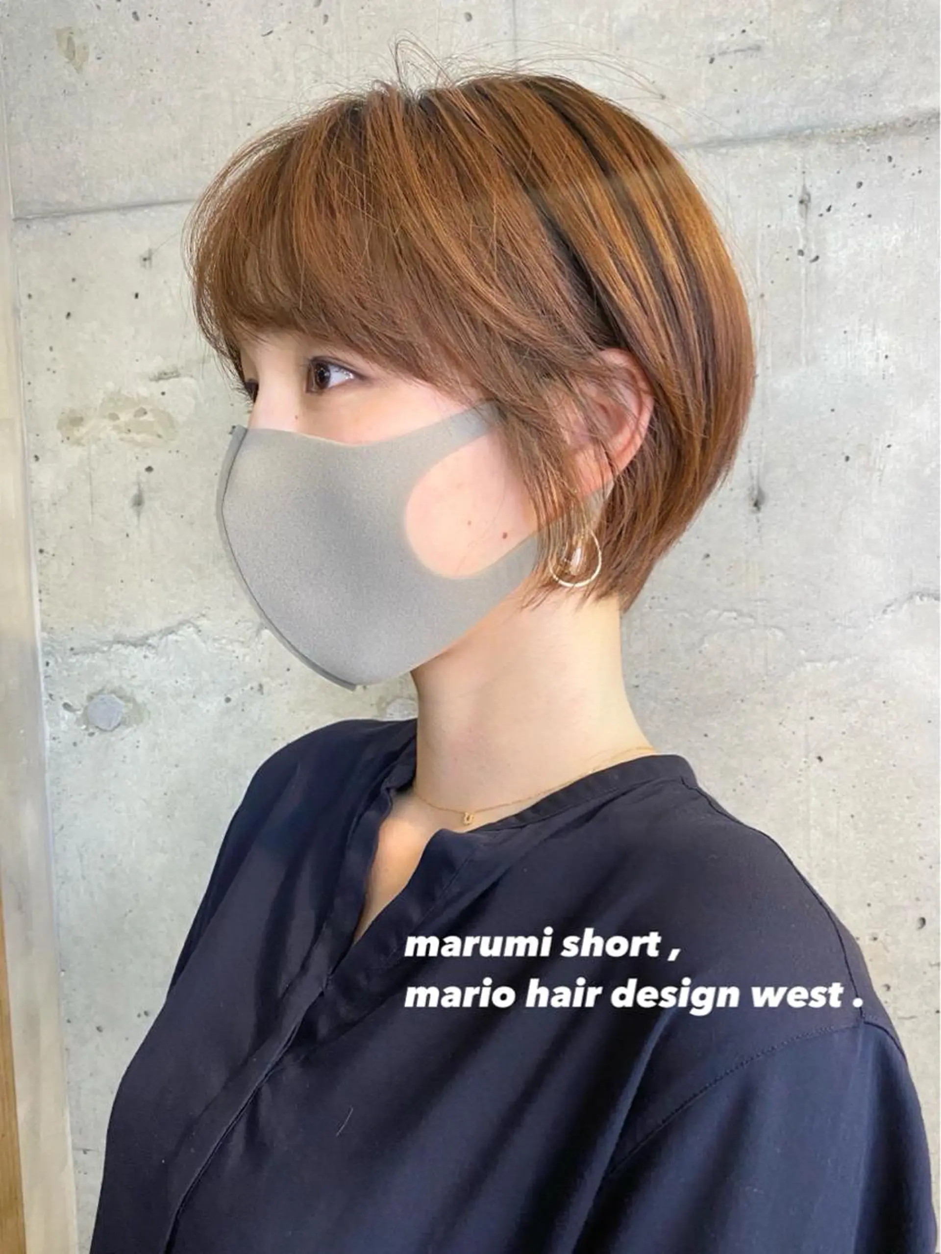 ショート カラー ハンサムショート 丸みショート くびれヘア 顔周りカット 学生 竹嶌 健吾のヘアスタイル