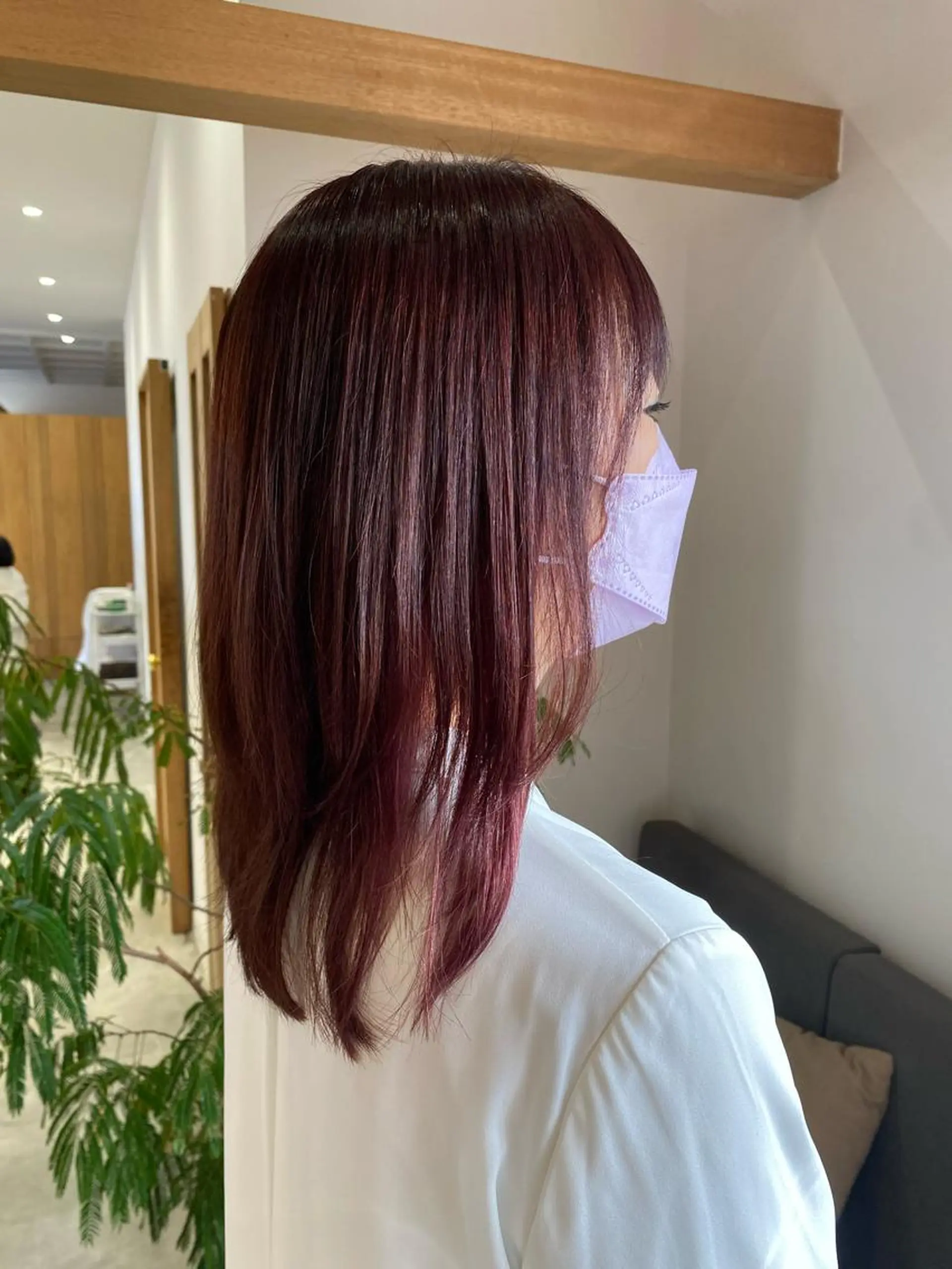 カラー ピンクカラー レッドカラー fulam所属・MIKU ／fulamのヘアスタイル